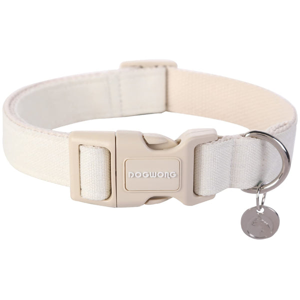 Cotton Hemp Dog Collar, Heavy-Duty Dog Collar Adjustable Soft Natural Fabric Pet Dog Collar Cute Wedding Puppy Necklace for Small Medium Large Dog