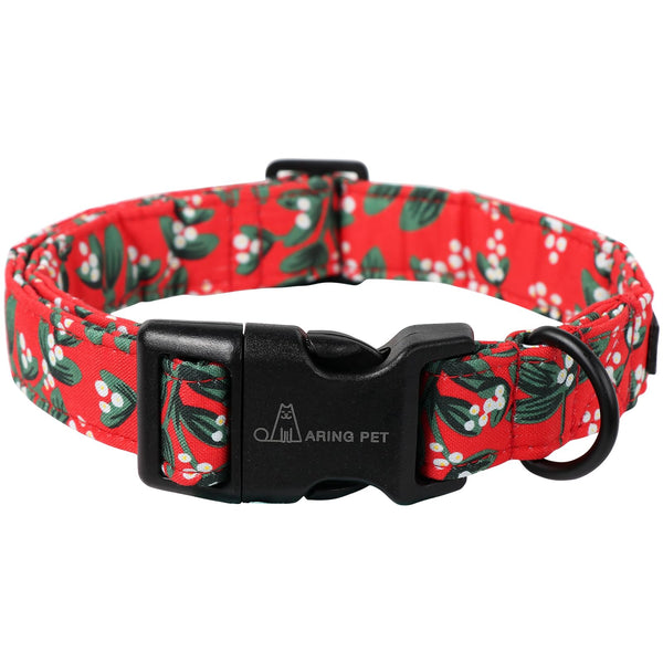 Christmas Dog Collar Cute Red Dog Collar, Adjustable Cotton Christmas Small Dog Collars Puppy Collar for Small Medium Large Dogs