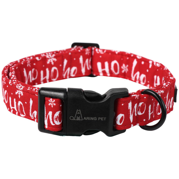 Christmas Dog Collar Cute Red Snowflakes Dog Collar, Adjustable Cotton Christmas Dog Collars Puppy Collar for Small Medium Large Dogs