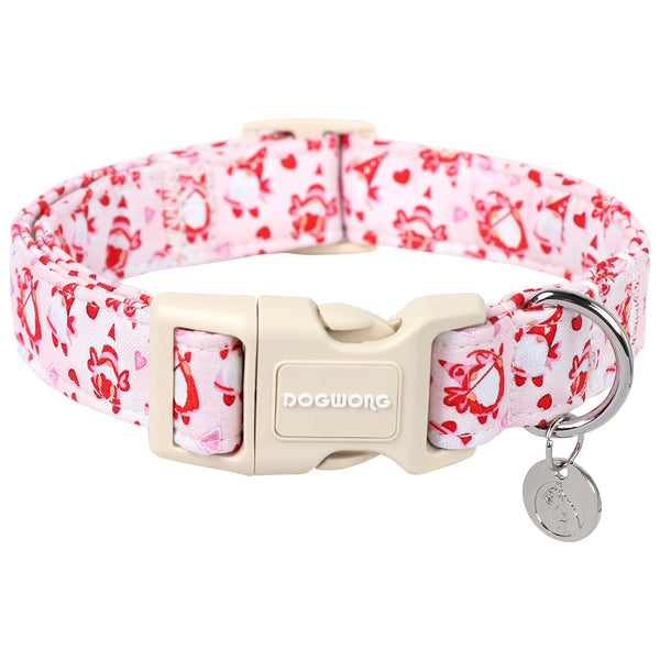 Valentine's Day Dog Collar, Adjustable Durable Pink Heart Dog Collar Cute Dog Collar for Small Medium Large Dogs