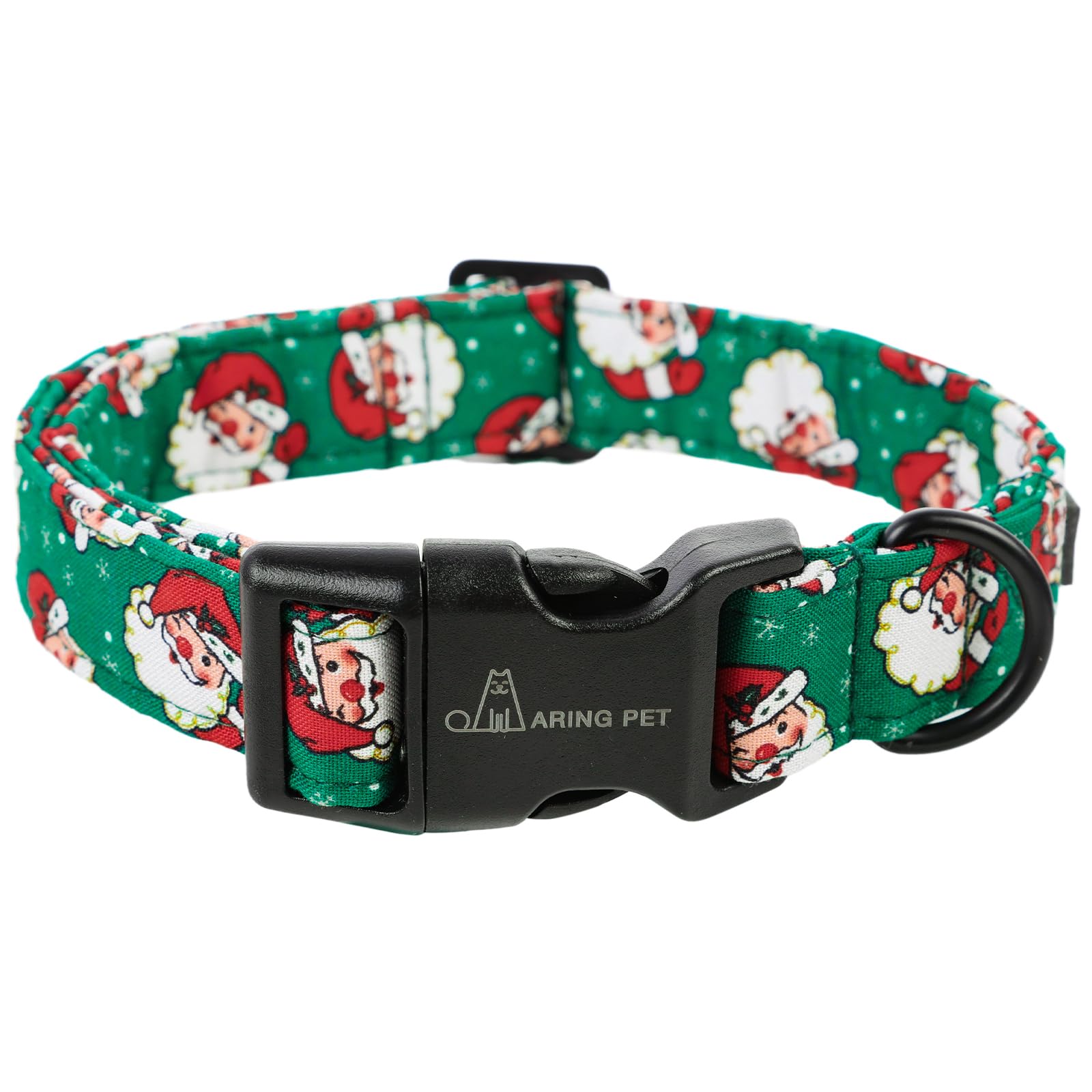 Christmas Dog Collar-Cute Cotton Santa Claus Dog Collar, Adjustable Lightweight Christmas Pet Collars Puppy Collar with Quick Release Buckle