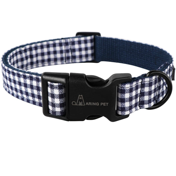 Dog Collar-Cute Dog Collar for Small Dogs, Adjustable Comfortable Cotton Plaid Pet Collars for Small Medium Large Male Female Dogs