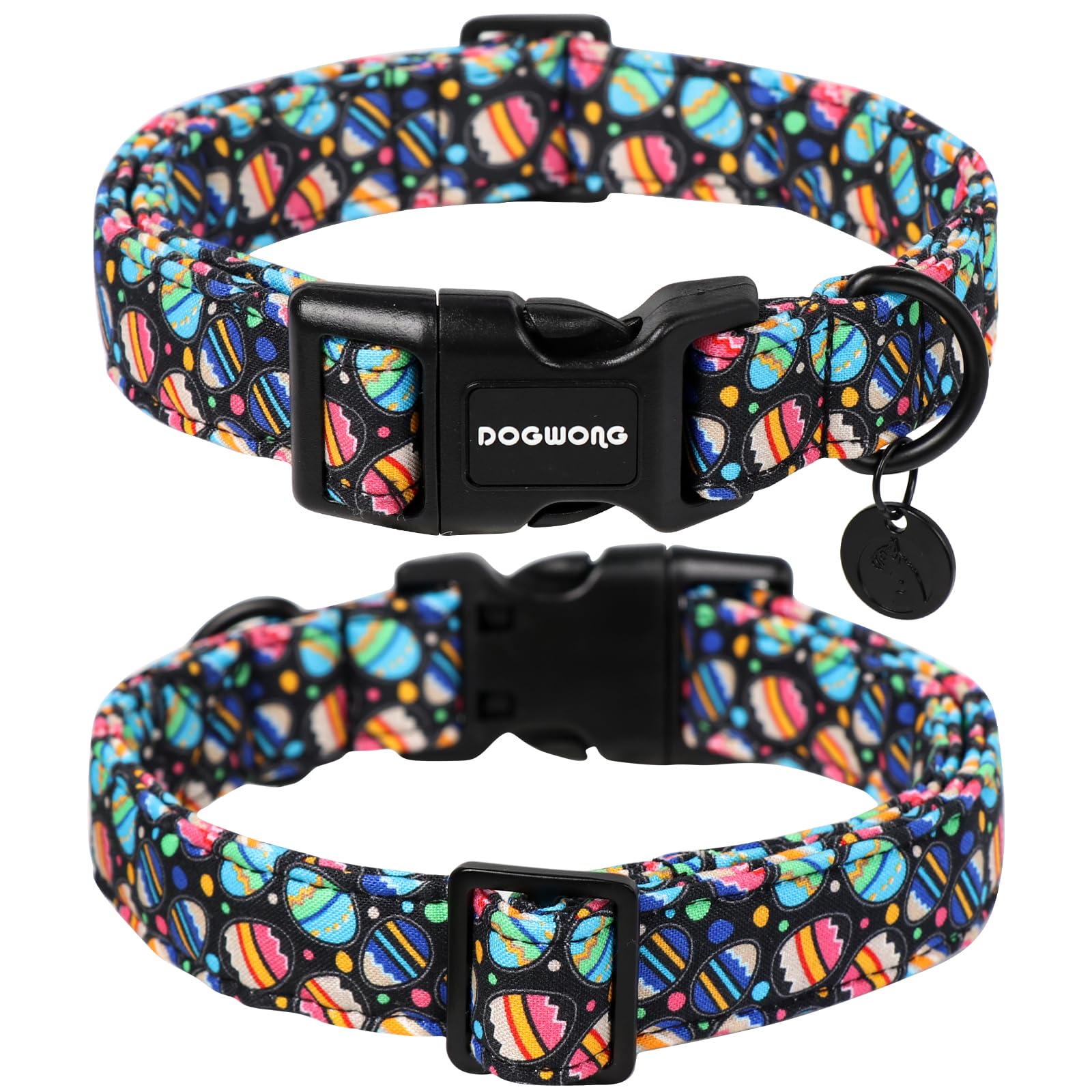 Easter Dog Collar, Black Egg Dog Collar Soft Durable Adjustable Costume Cute Easter Puppy Collar for Small Medium Large Dog