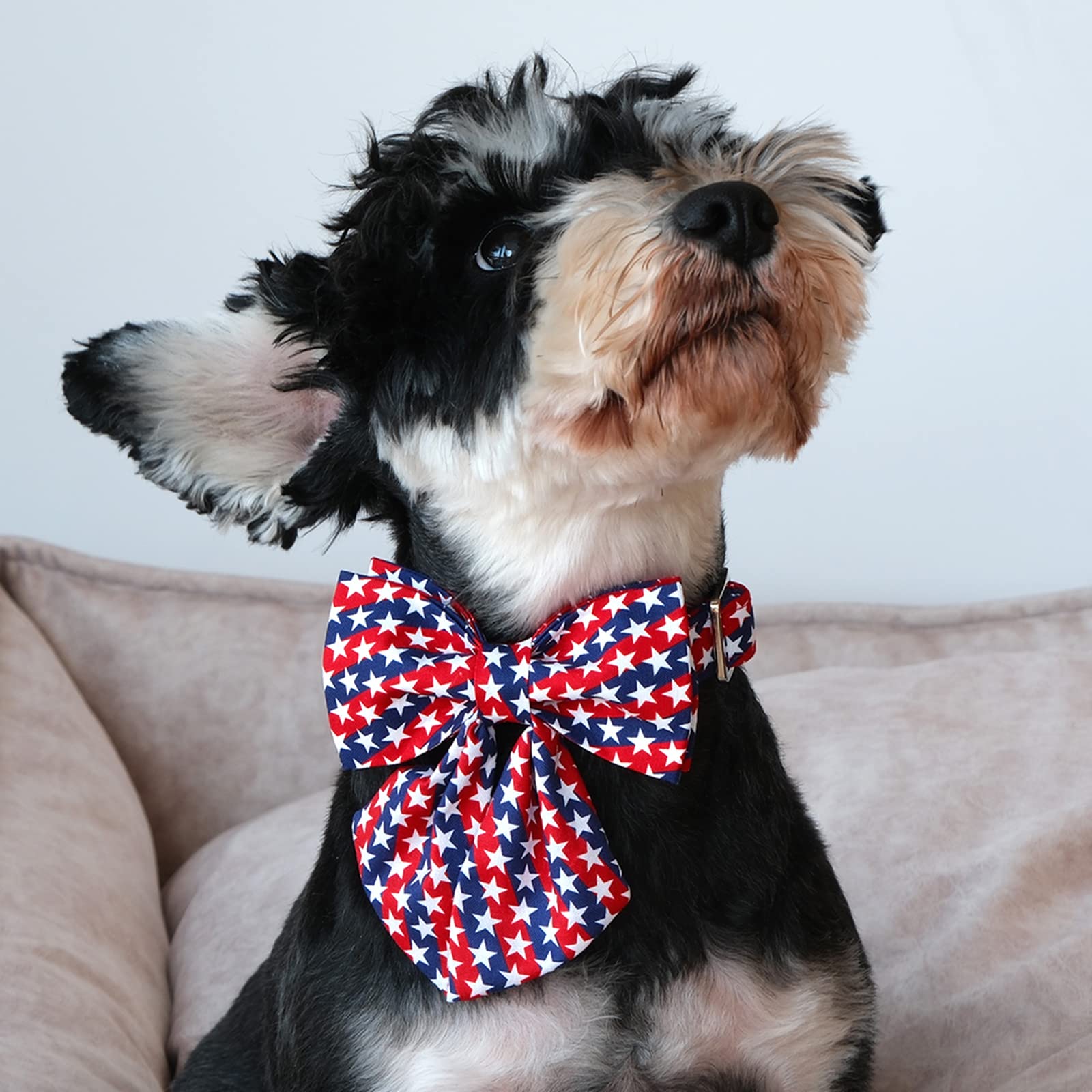 Patriotic Dog and Cat Collar with Sailor Bow