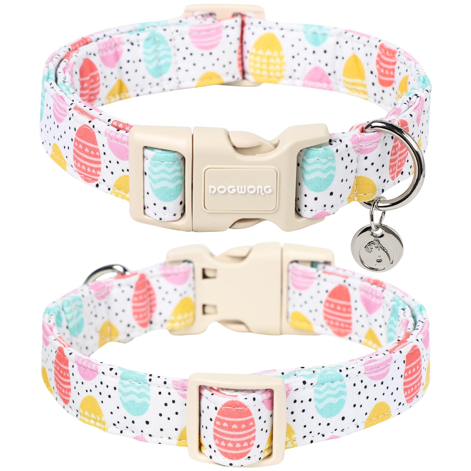Easter Dog Collar, Colorful Egg Dog Collar Soft Durable Adjustable Costume Cute Easter Puppy Collar for Small Medium Large Dog