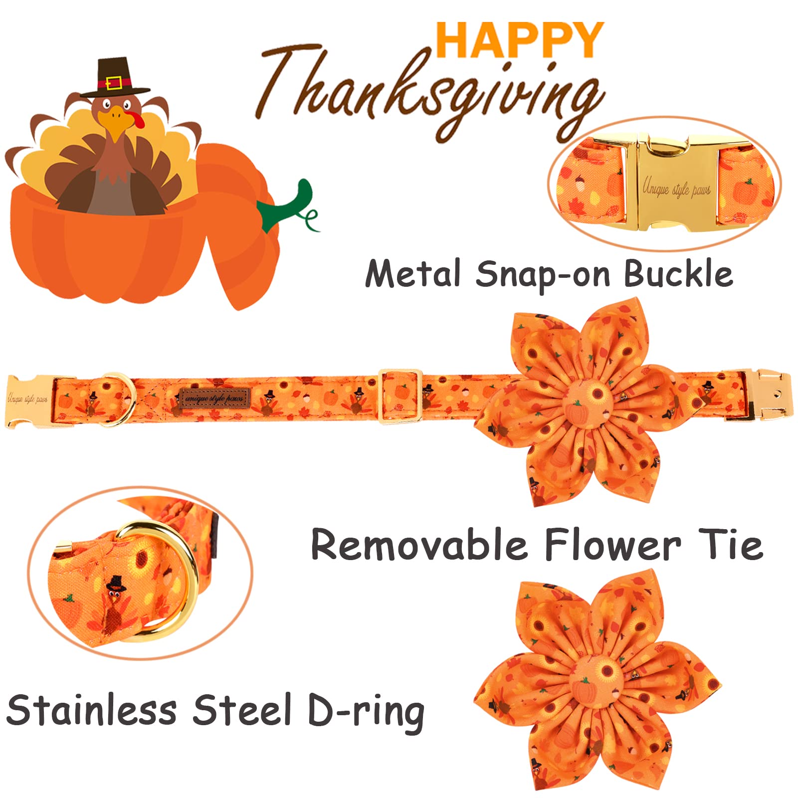 Halloween& Dog Collar with Flower