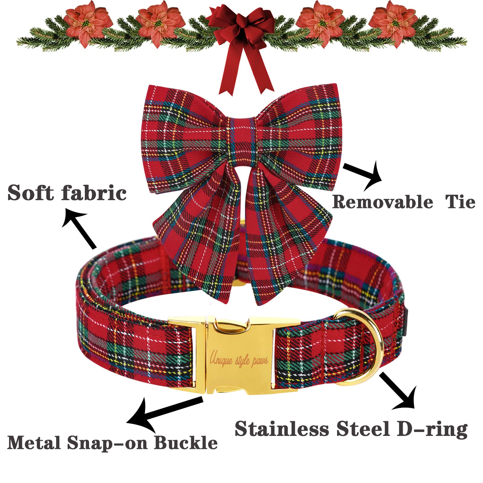 Scottish Plaid Puppy Collar with Sailor Bow