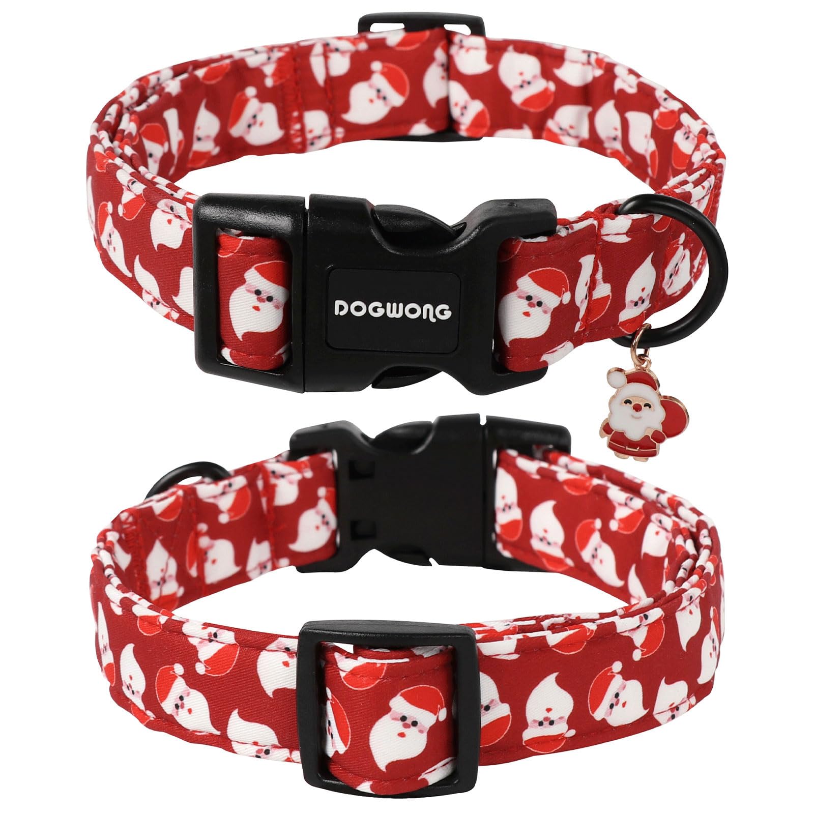 Christmas Red Santa Dog Collar- Cute Santa Claus Christmas Dog Collars Adjustable Designer Christmas Dog Collar for Small Medium Large Dogs