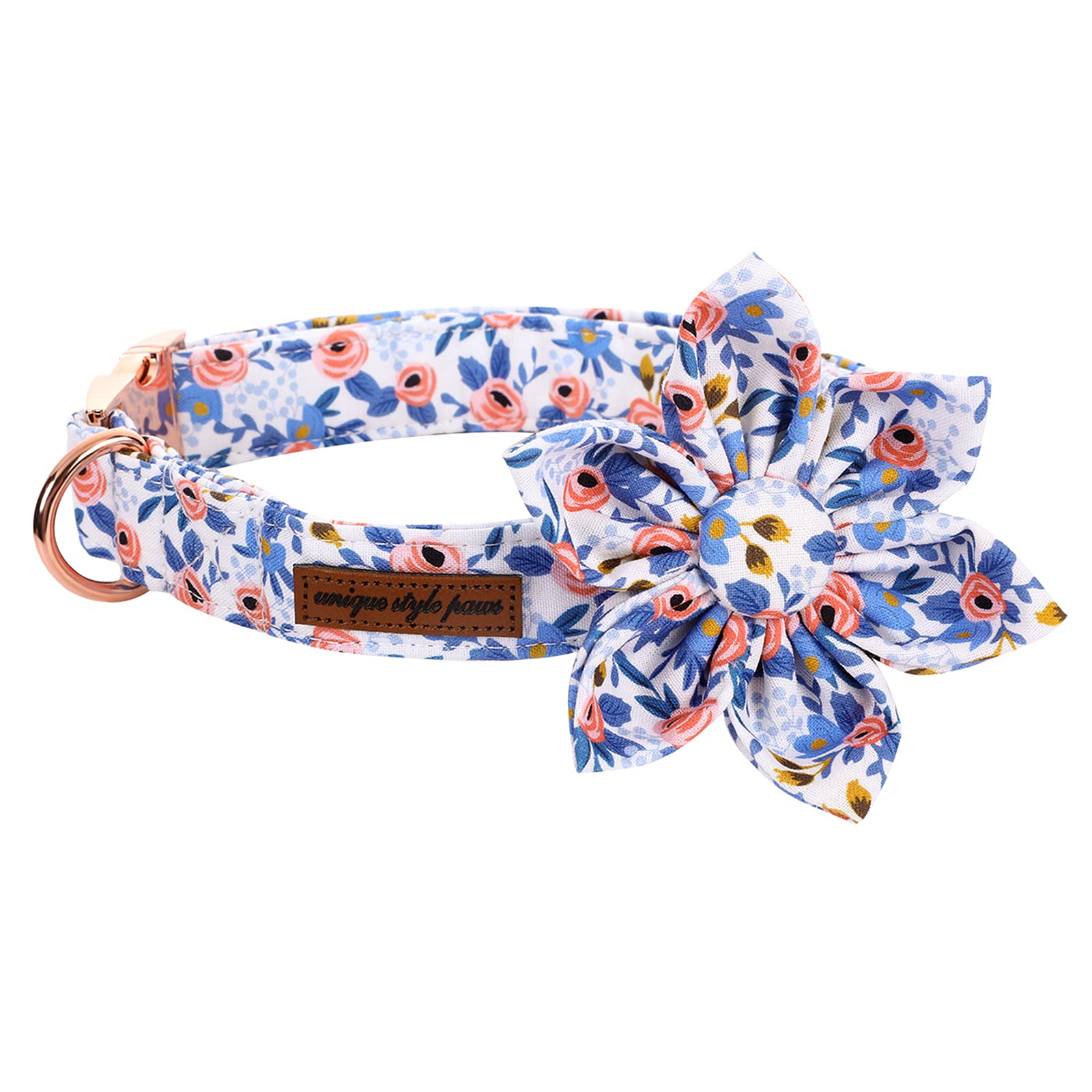 Rose Adjustable Girl Dog Collar with Flower
