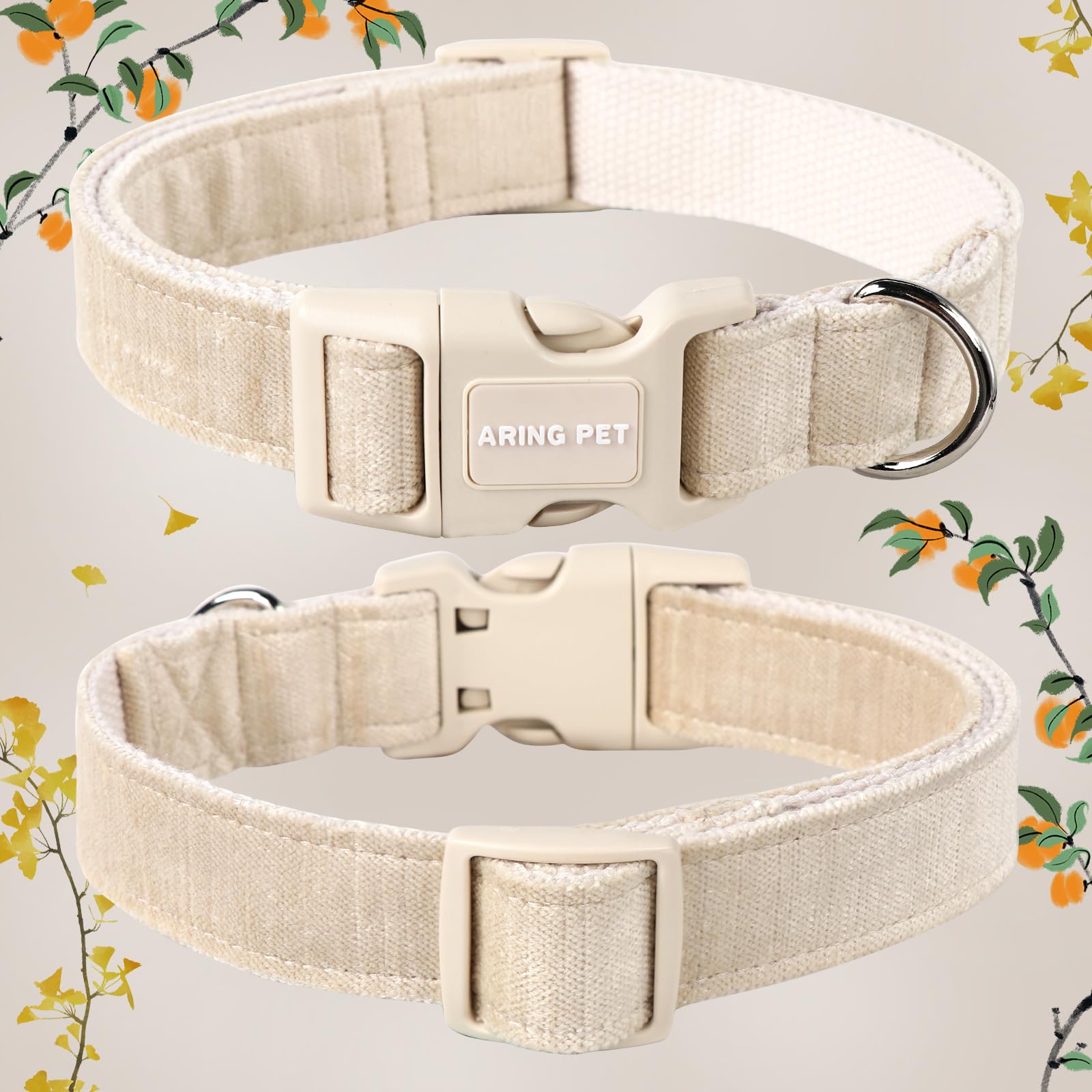 Dog Collar-Adjustable Cotton Small Dog Collars, Lightweight Comfortable Pet Collars with Quick Release Buckle for Small Medium Large Dog