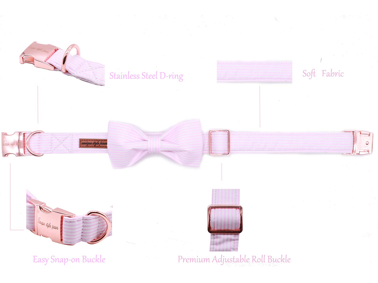 Spring Pink Dog Collar with Bow