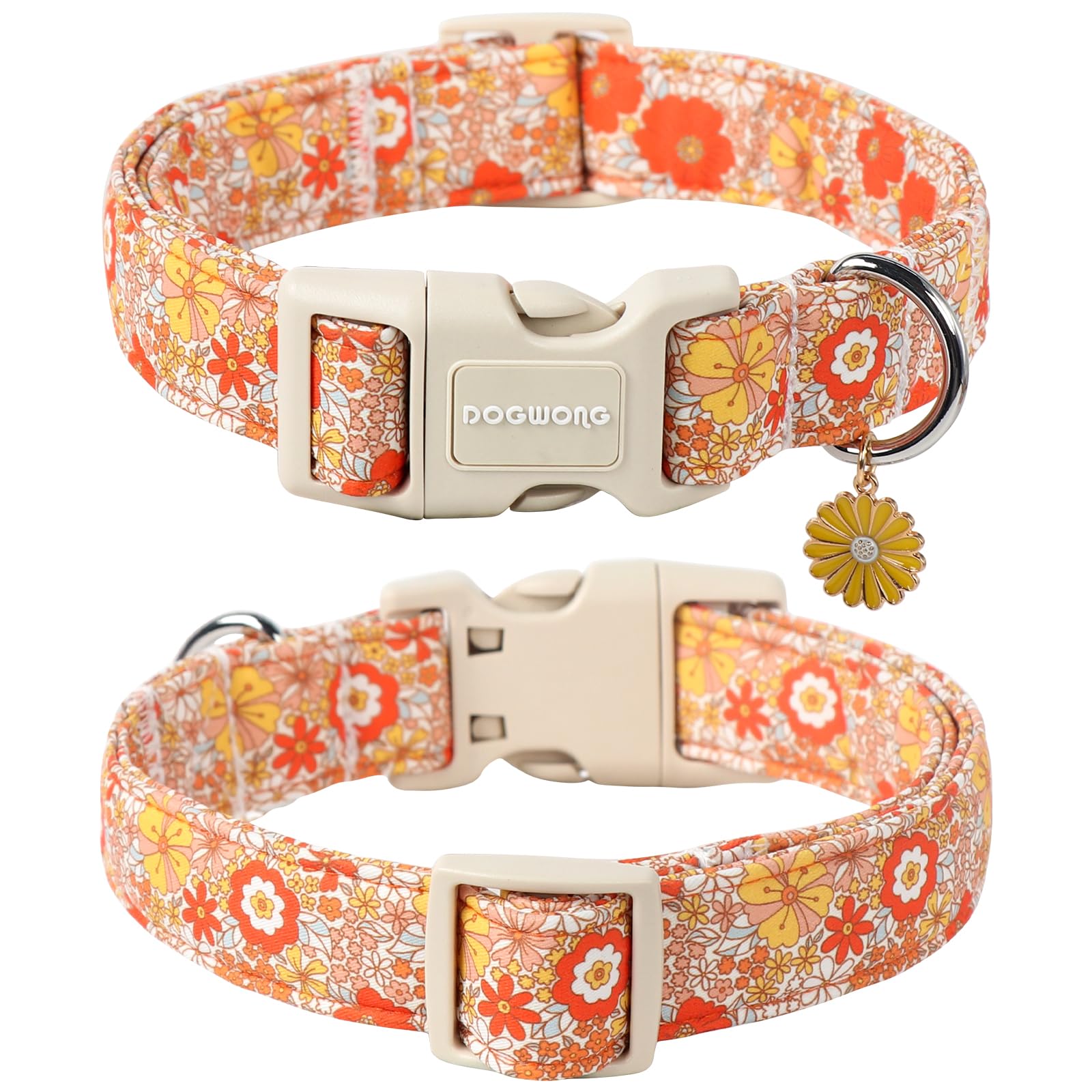 Fall Flower Dog Collar- Cute Flower Dog Collars Adjustable Floral Dog Collar for Girl Female Small Medium Large Dogs