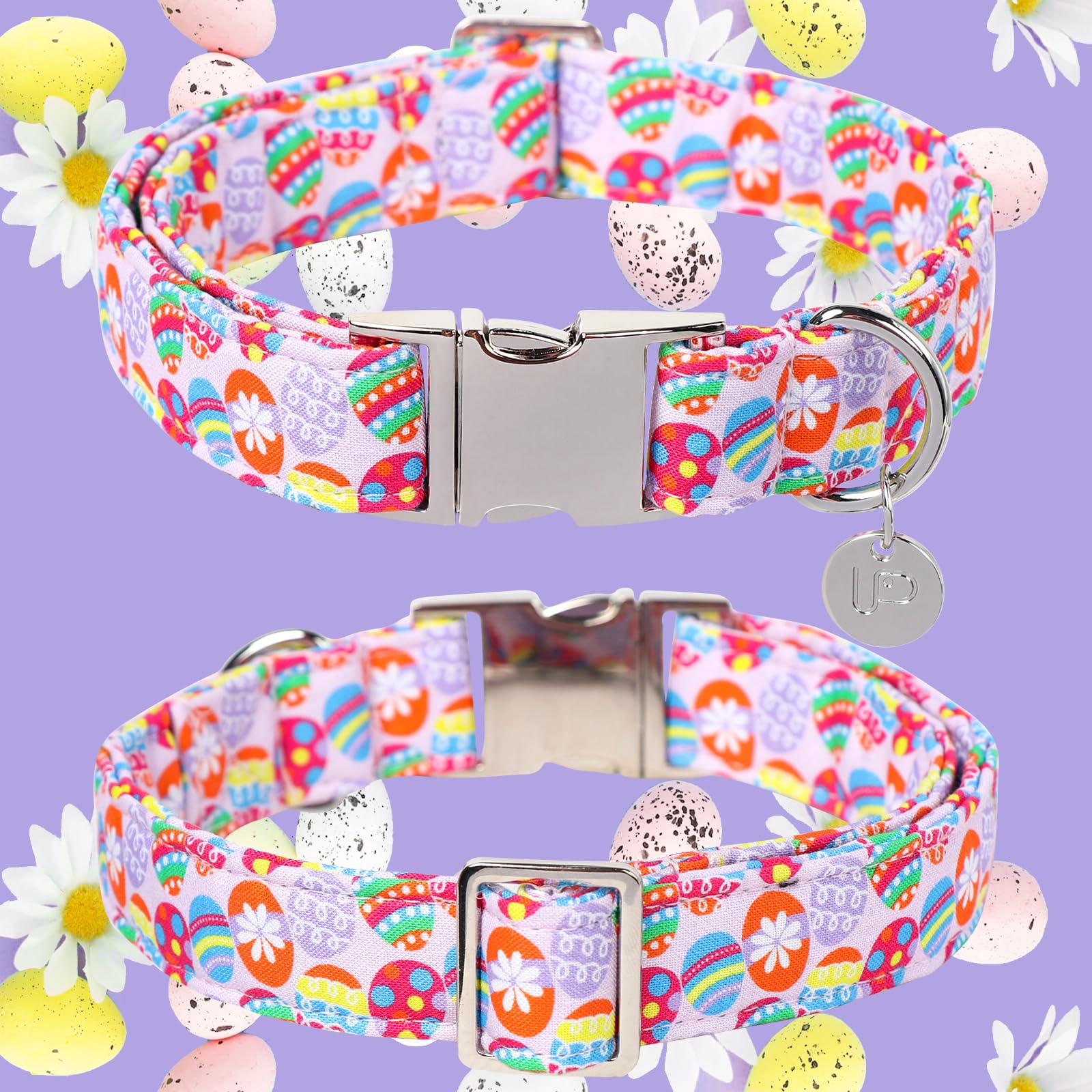 Egg Collar for Puppy Girl Boy Dog or Cat, Easter Day Gift Rabbit Dog Collar, Cute Carrot Pet Dog Collar with Metal Buckle