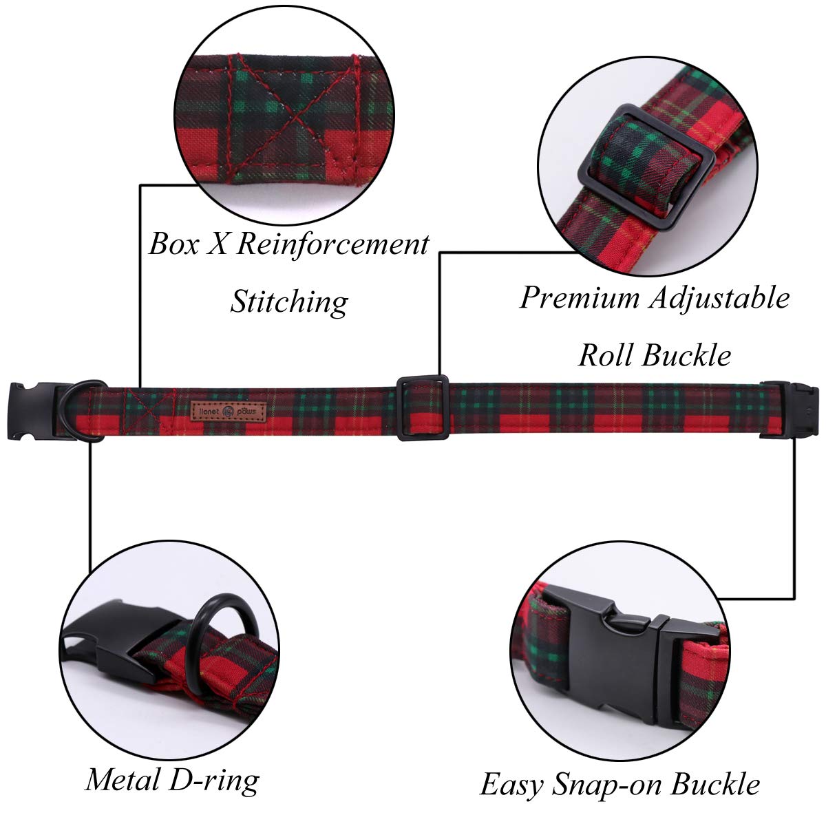 Christmas Dog Collar with Sailor Bow