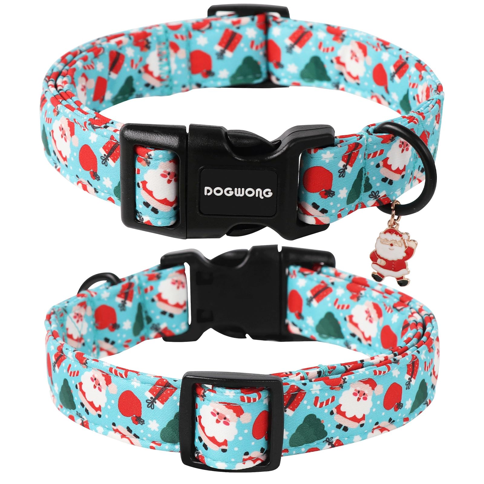 Christmas Santa Dog Collar- Cute Blue Christmas Dog Collars Adjustable Designer Christmas Penguin Dog Collar for Small Medium Large Dogs