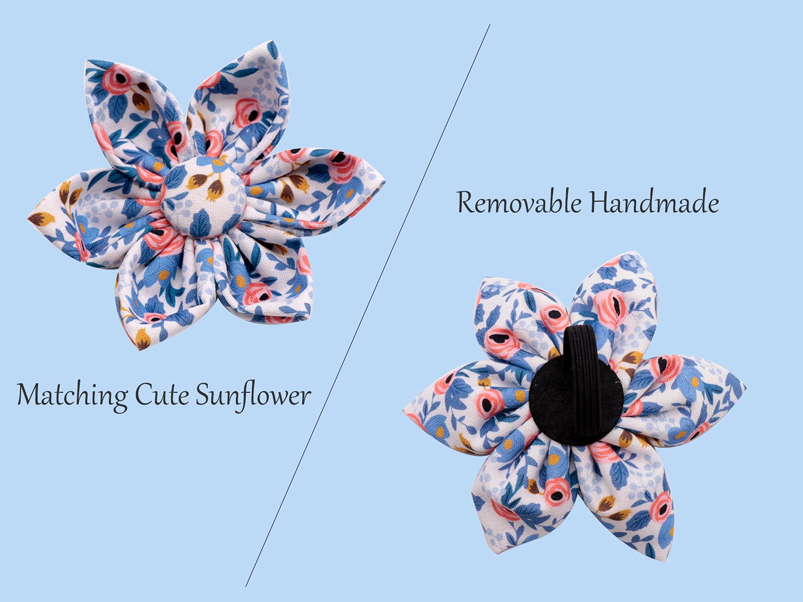 Rose Adjustable Girl Dog Collar with Flower