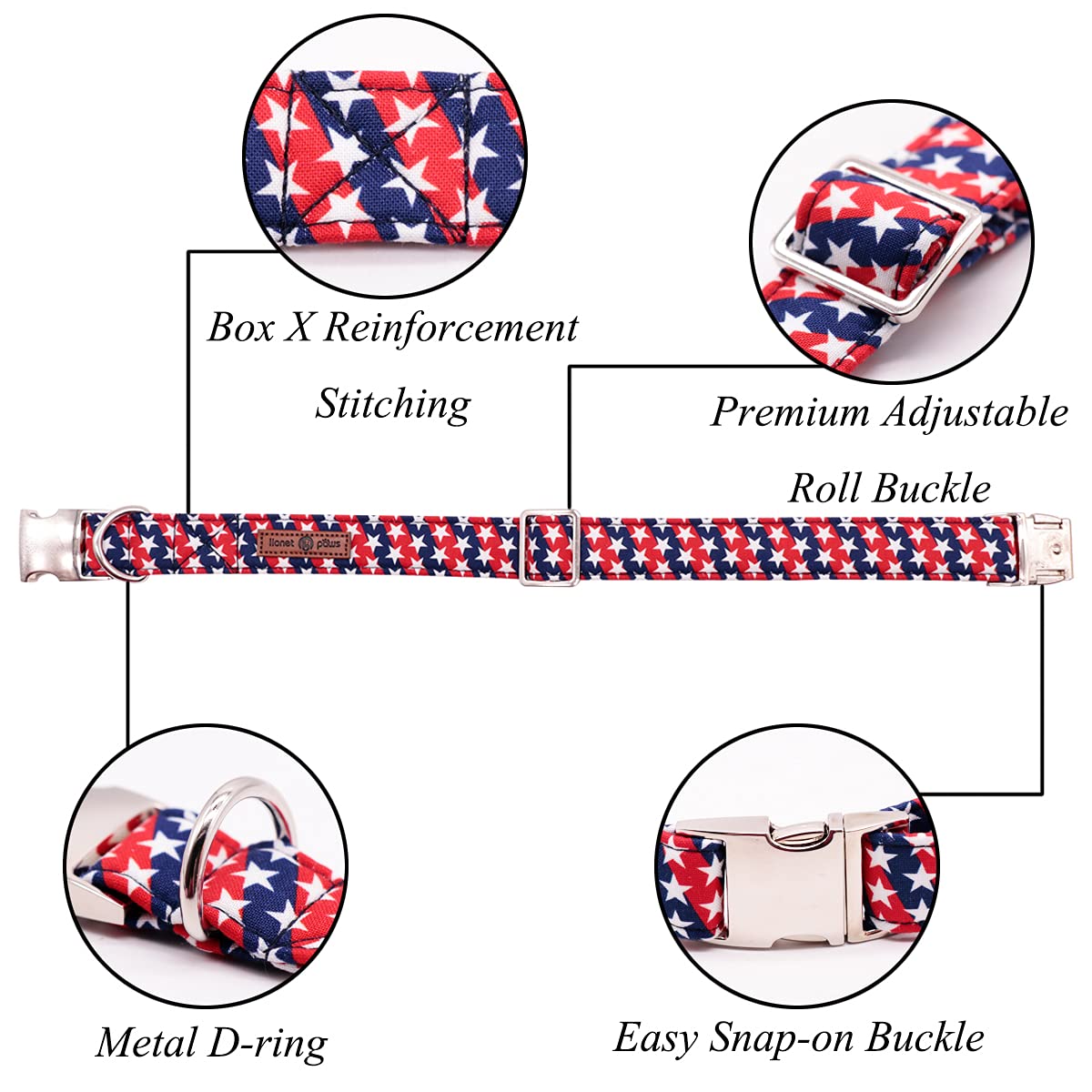 Patriotic Dog and Cat Collar with Sailor Bow