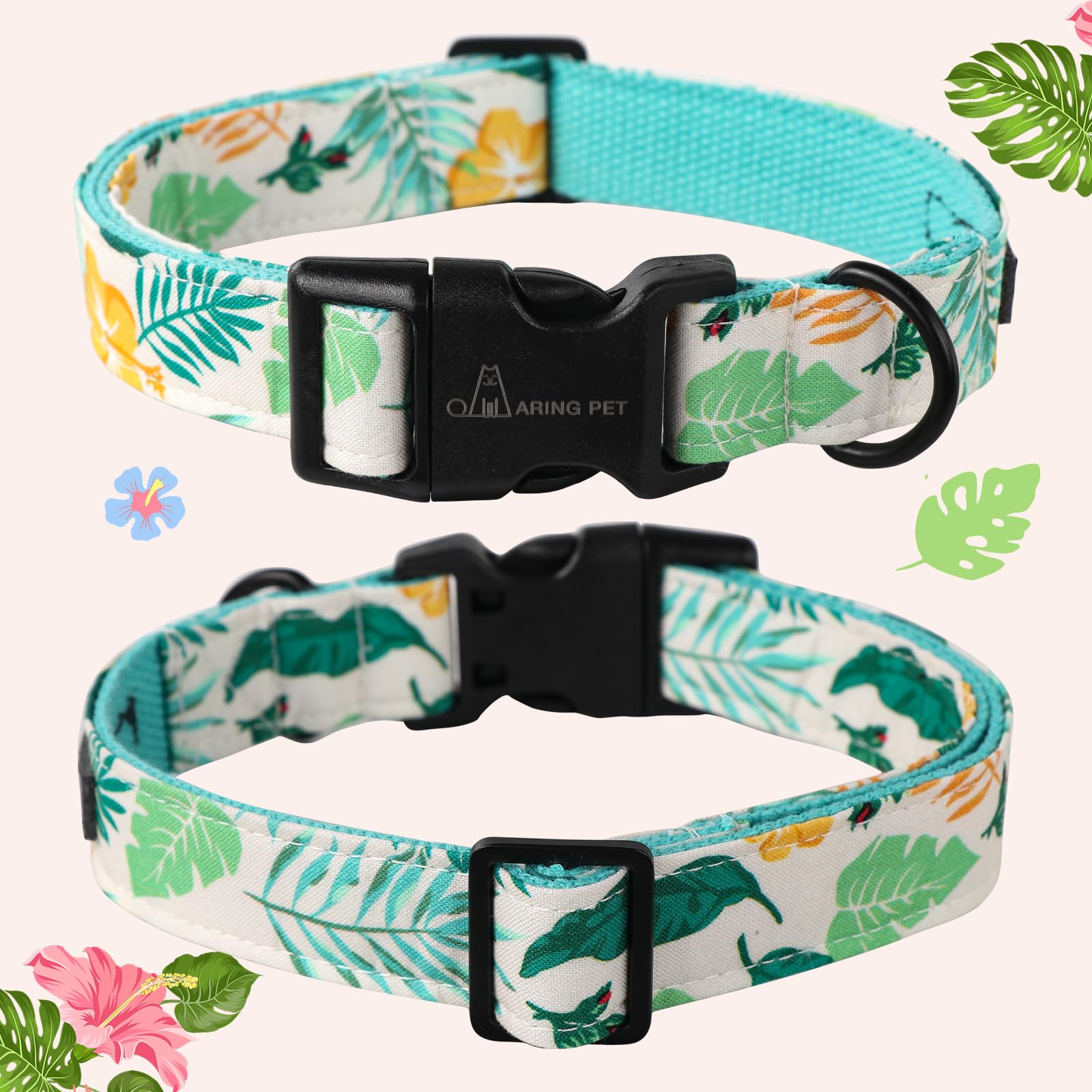 Summer Dog Collar-Lightweight Dog Collar for Small Dogs, Adjustable Comfortable Cotton Dog Collars for Small Medium Large Dogs