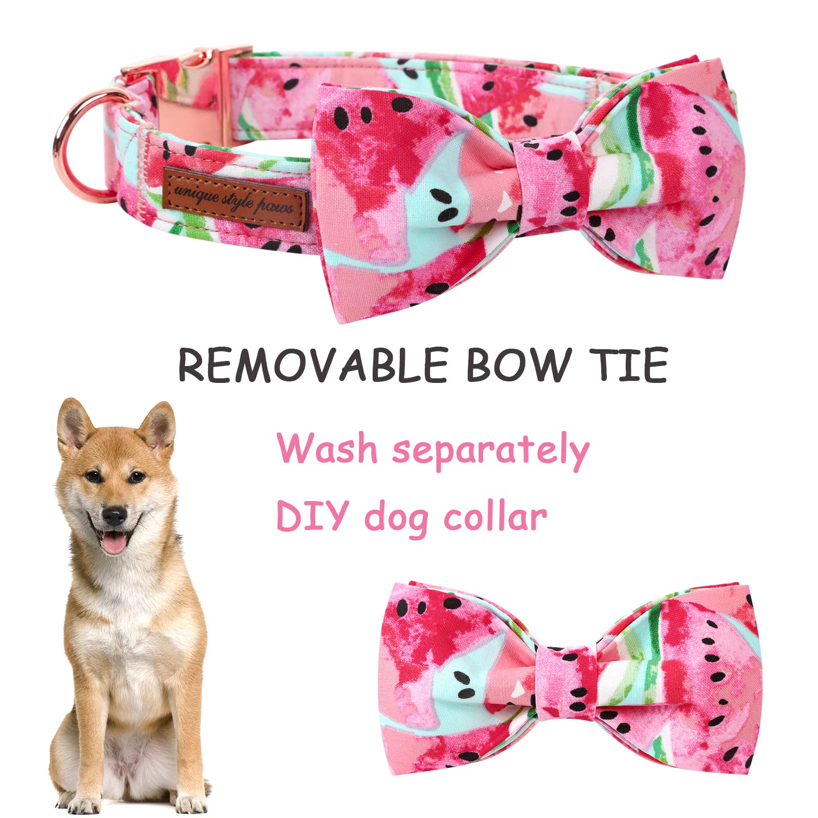 Watermelon Collar Adjustable Summer Collar With Bowtie