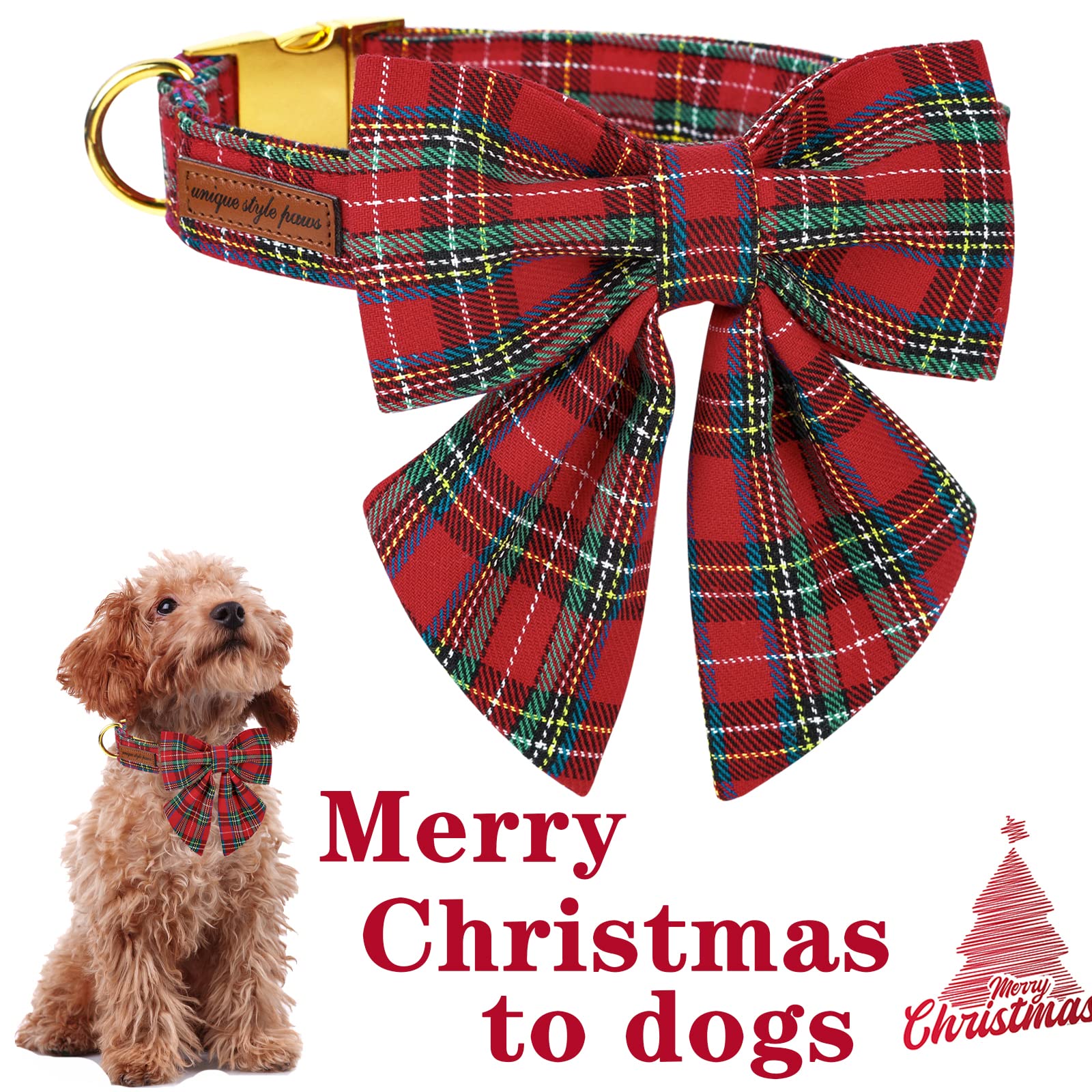 Scottish Plaid Puppy Collar with Sailor Bow