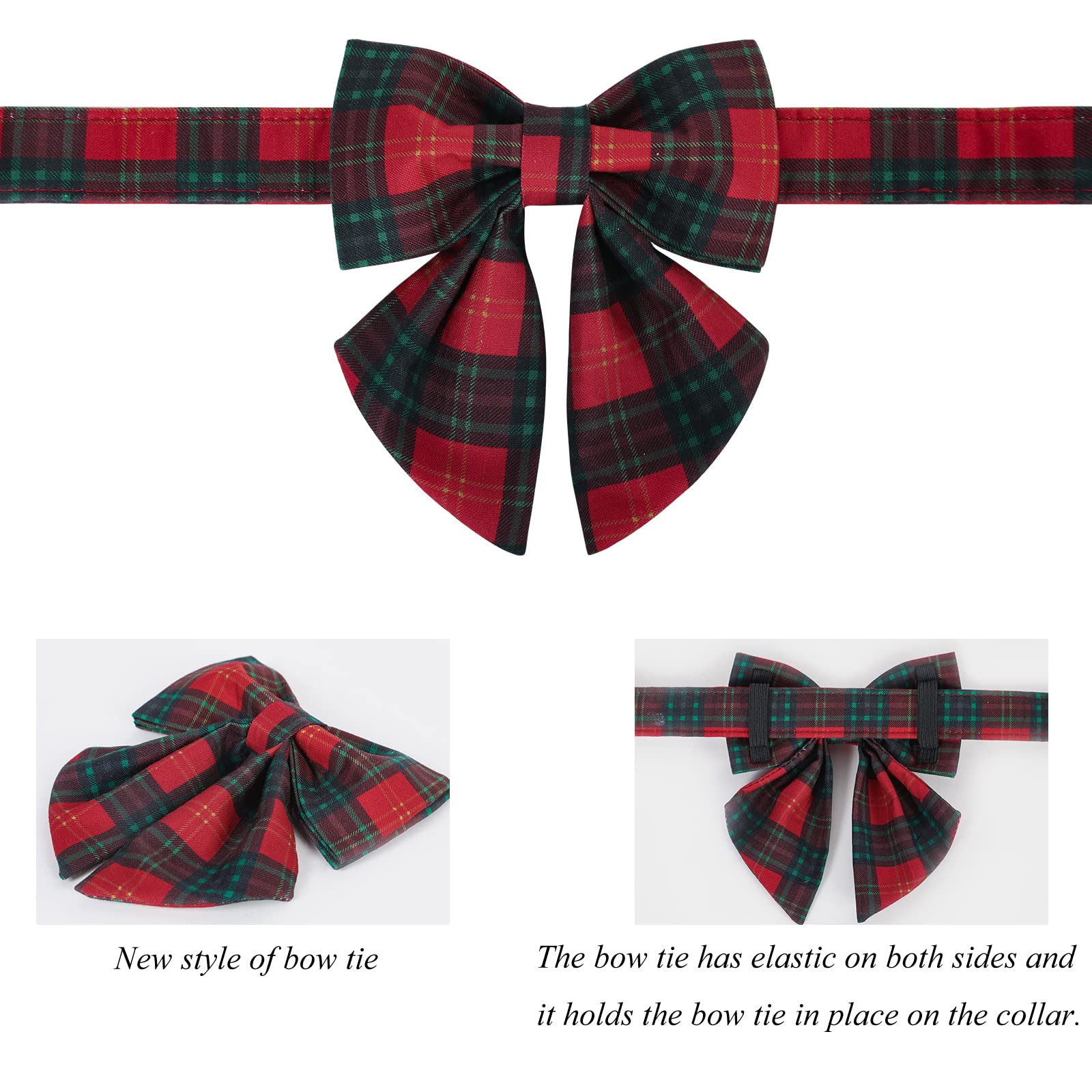 Christmas Dog Collar with Sailor Bow