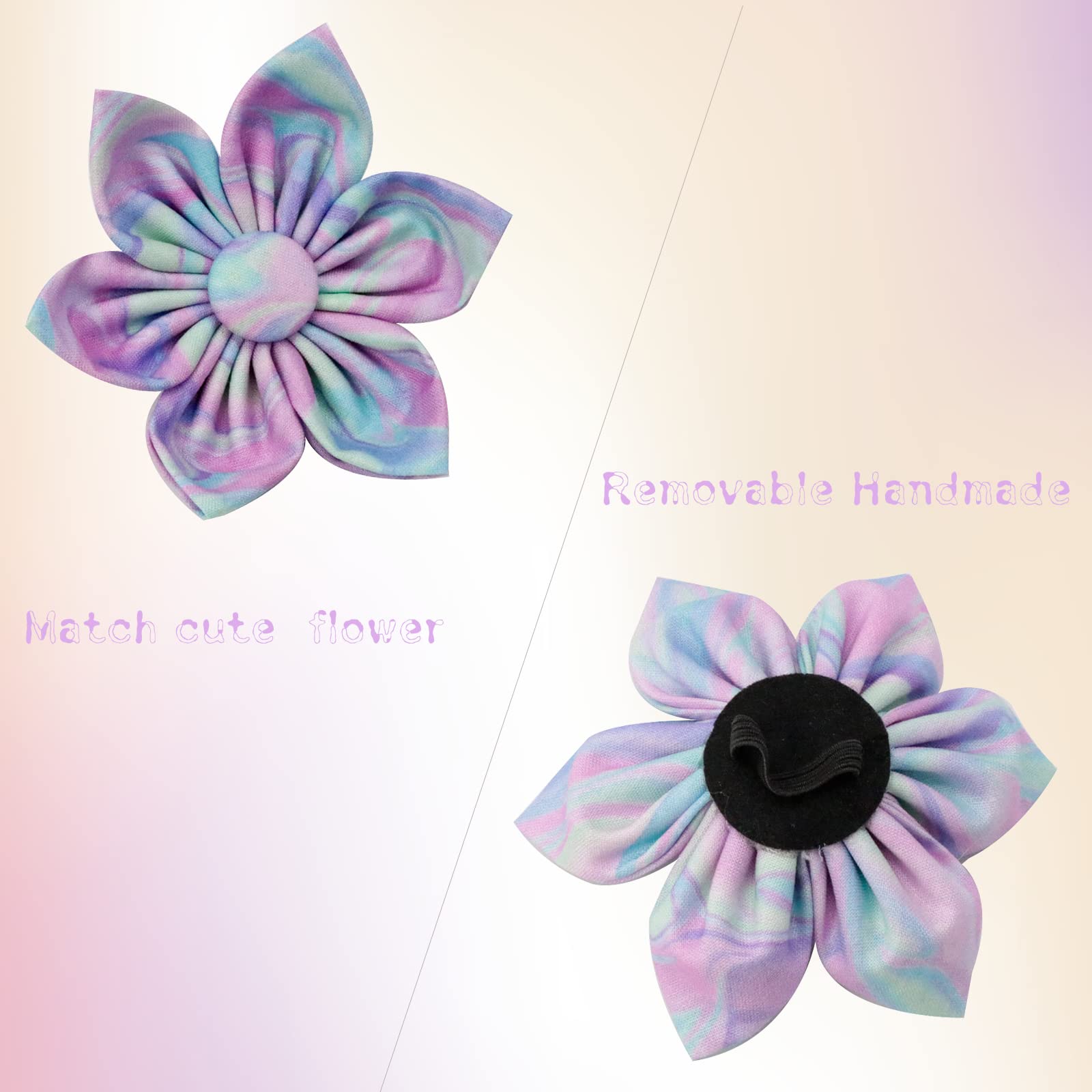 Adjustable Dog Collar Flower Pattern, Durable Pet Collar With Flower