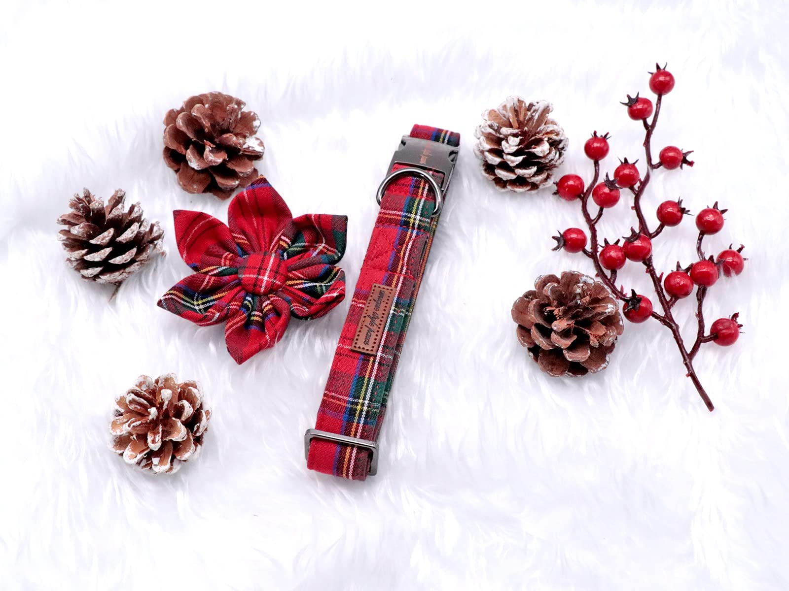 Christmas Dog Collar With Flower