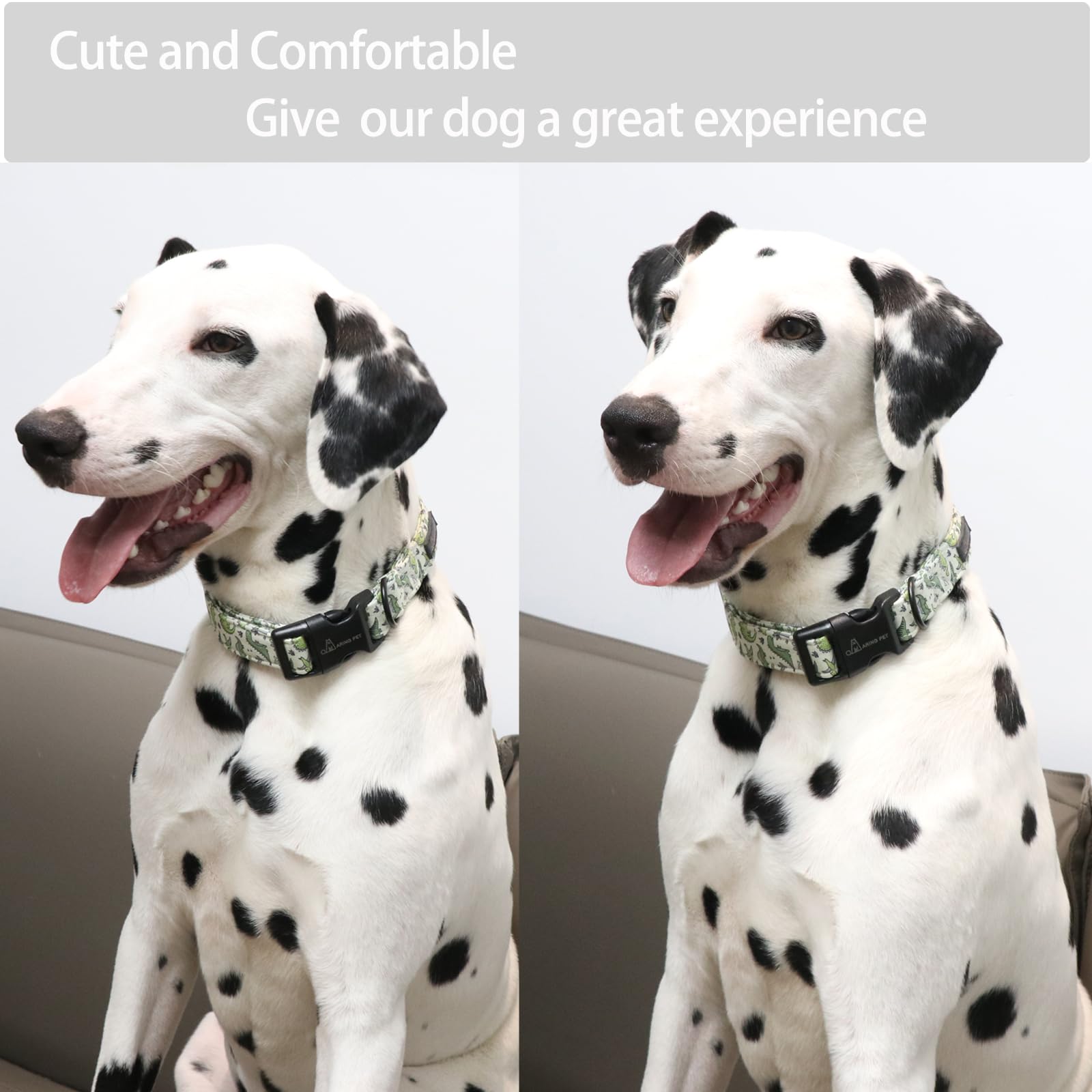 Dinosaur Dog Collar-Cute Dog Collar for Small Dogs, Adjustable Comfortable Cotton Boy Dog Collars for Small Medium Large Dogs