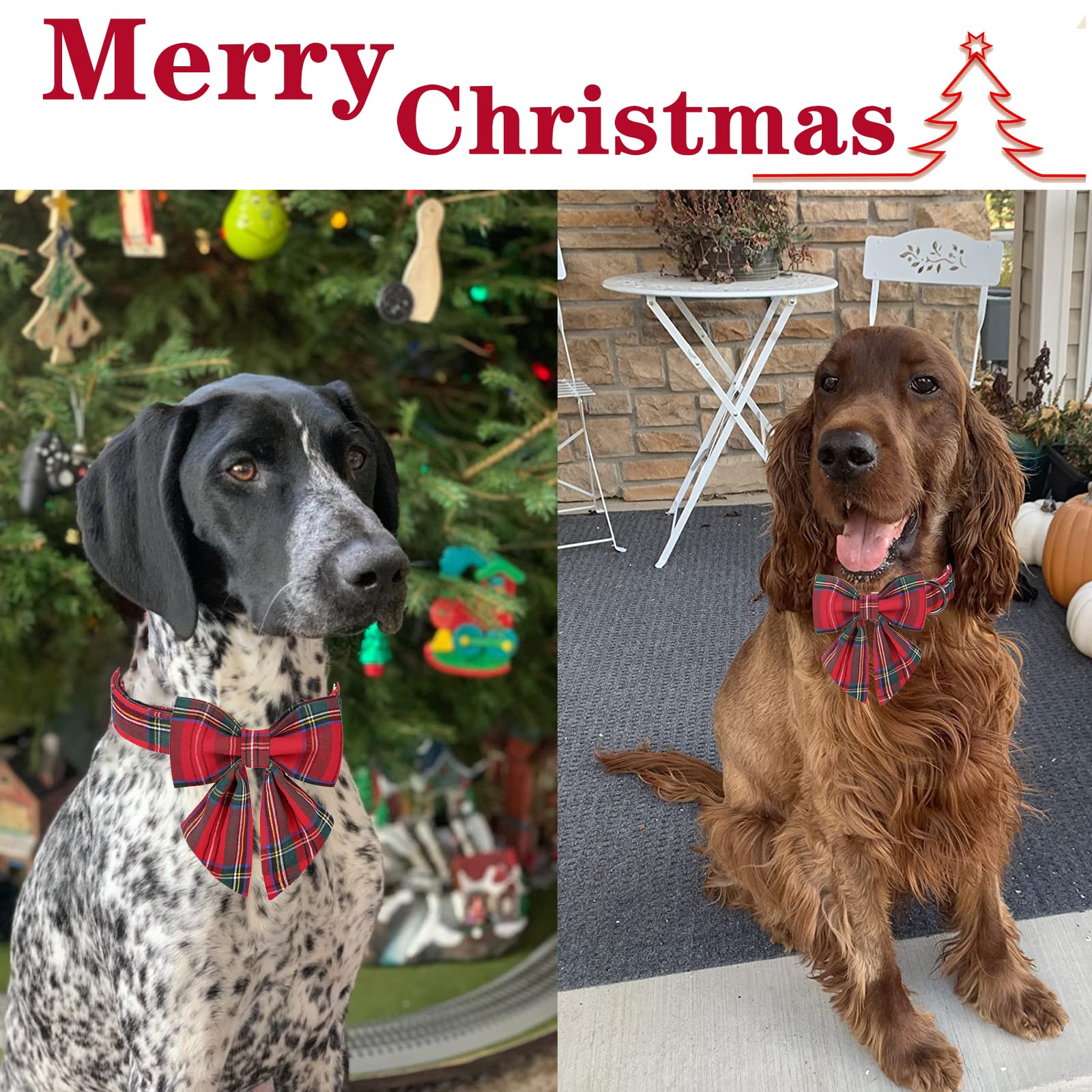 Red Plaid Puppy Collar with Sailor Bow