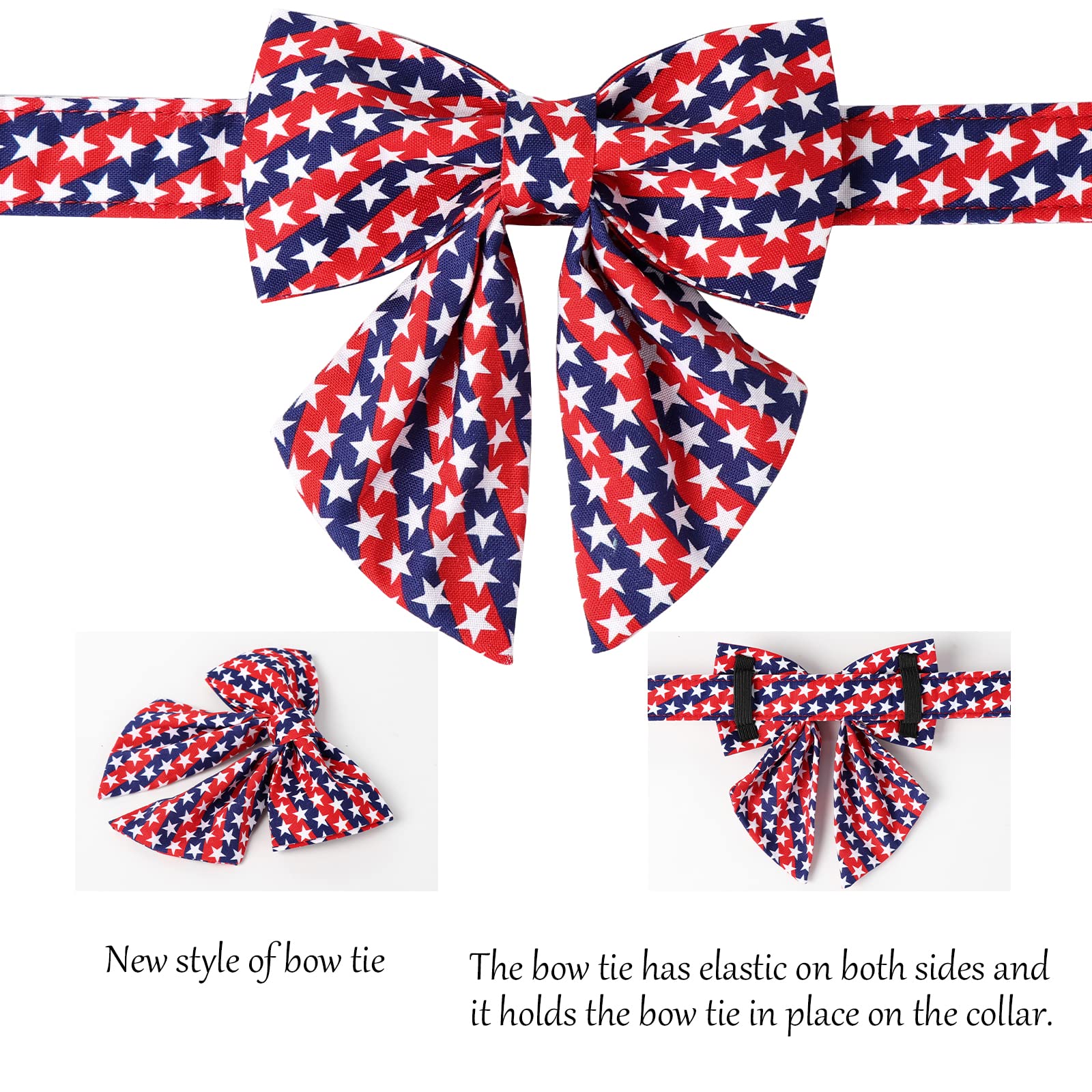 Patriotic Dog and Cat Collar with Sailor Bow