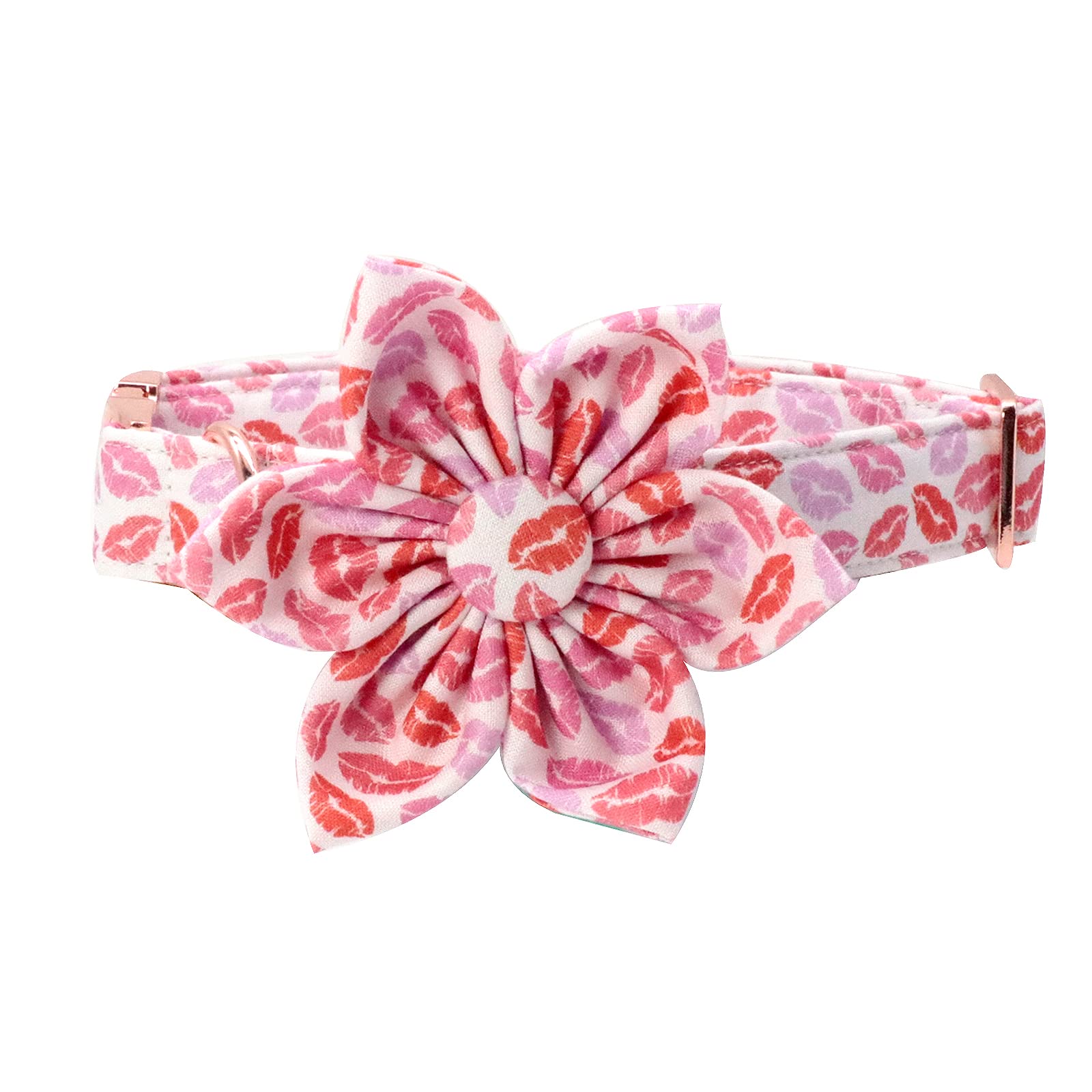 Valentine's Day Adjustable Dog Collar Flower Pattern