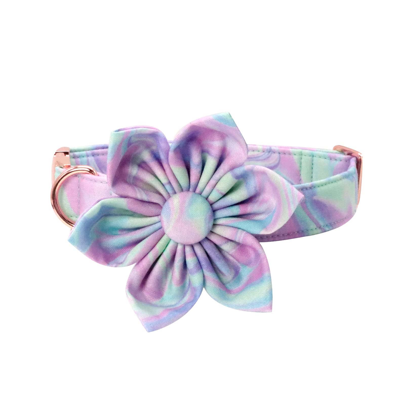 Adjustable Dog Collar Flower Pattern, Durable Pet Collar With Flower