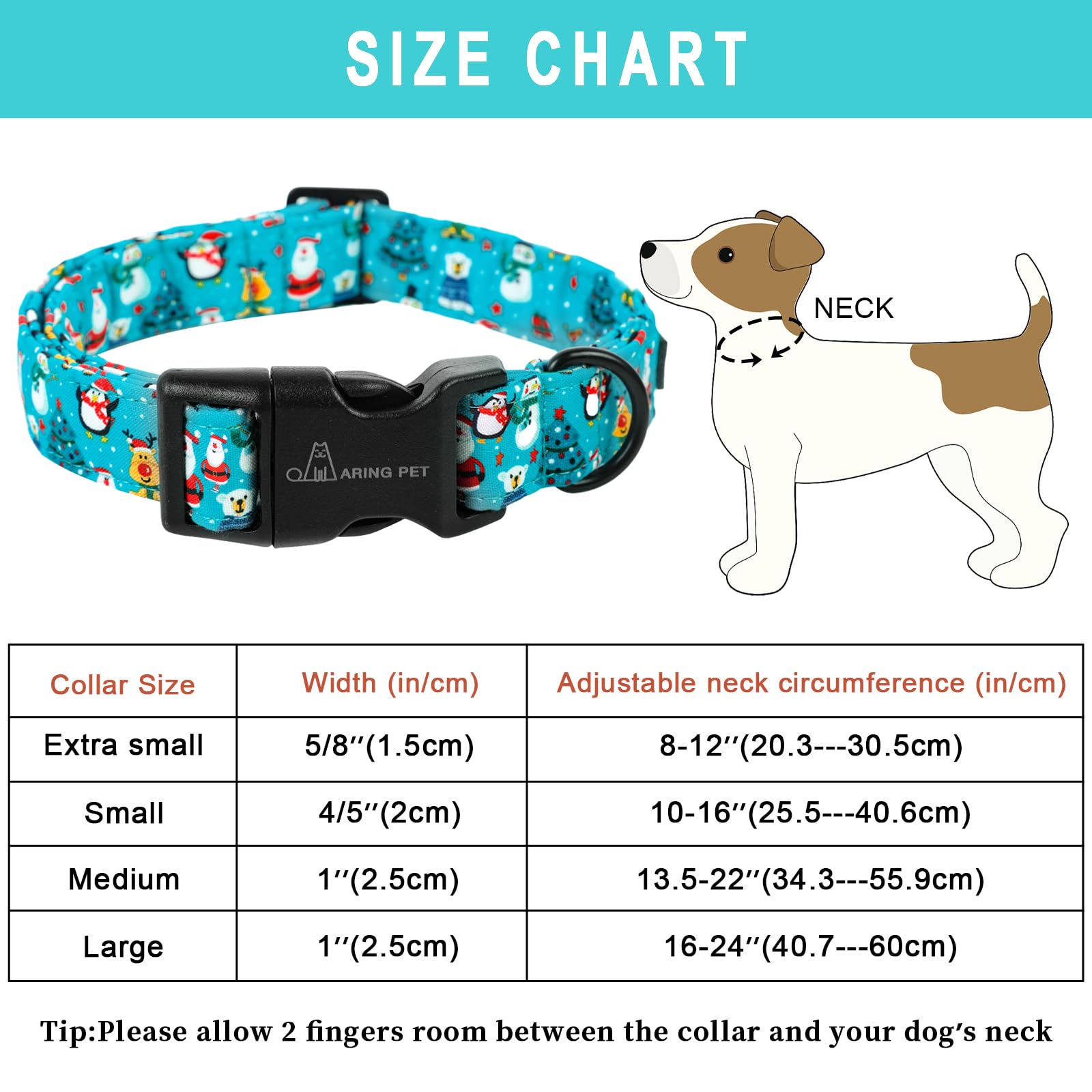 Christmas Dog Collar-Cute Cotton Lightweight Dog Collars, Adjustable Christmas Party Pet Collars Puppy Collar with Quick Release Buckle