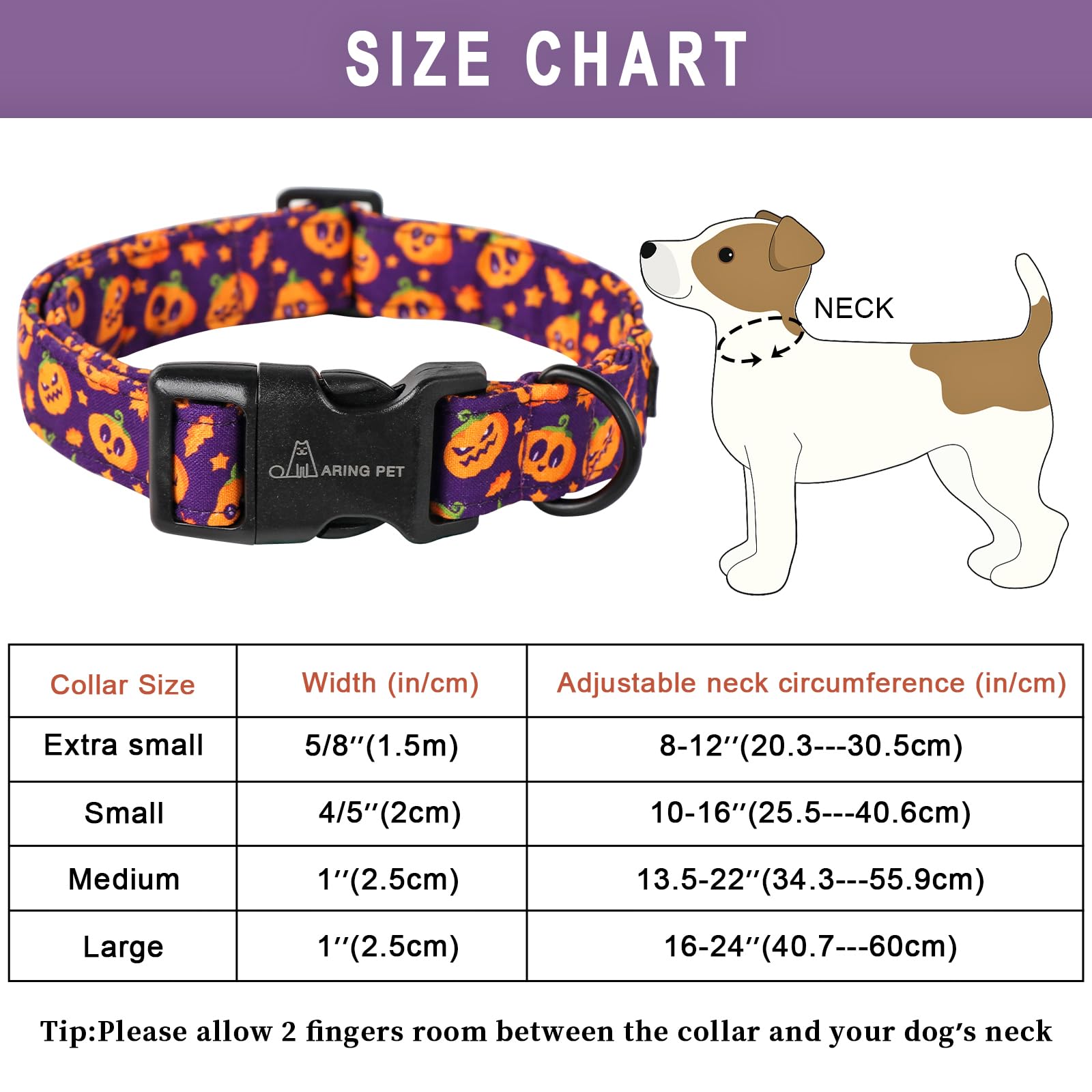 Halloween Dog Collar Cute Purple Pumpkin Dog Collar for Small Dogs, Adjustable Halloween Pet Collars Puppy Collars for Small Medium Large Dogs