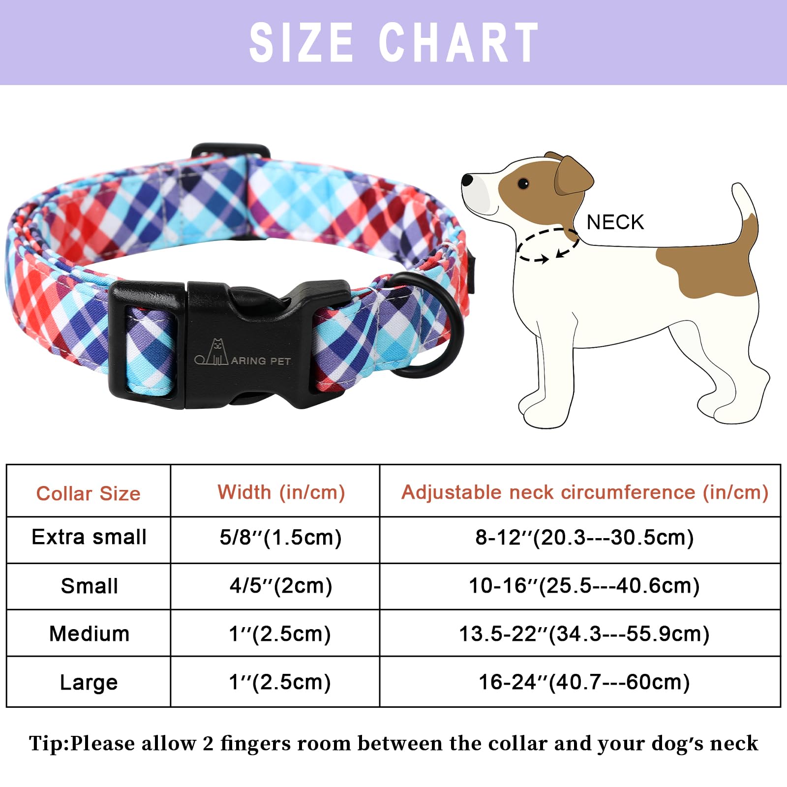 Plaid Dog Collar-Cute Dog Collar for Small Dogs, Adjustable Cotton Pet Collars Puppy Collar for Small Medium Large Boy and Girl Dogs