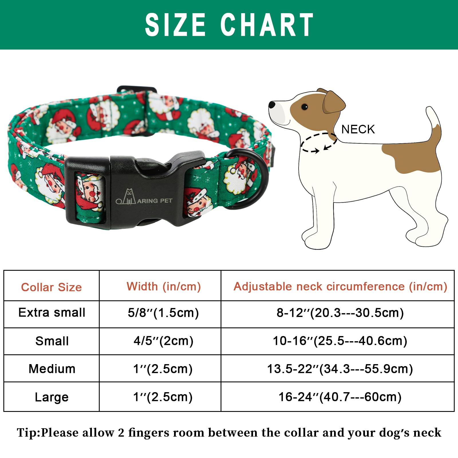 Christmas Dog Collar-Cute Cotton Santa Claus Dog Collar, Adjustable Lightweight Christmas Pet Collars Puppy Collar with Quick Release Buckle