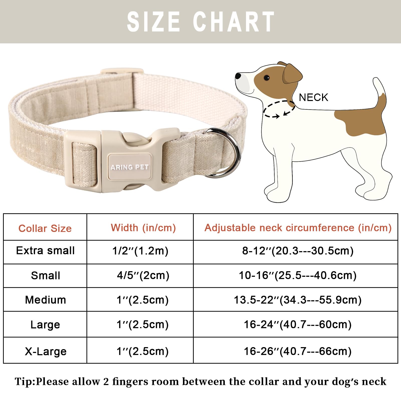 Dog Collar-Adjustable Cotton Small Dog Collars, Lightweight Comfortable Pet Collars with Quick Release Buckle for Small Medium Large Dog