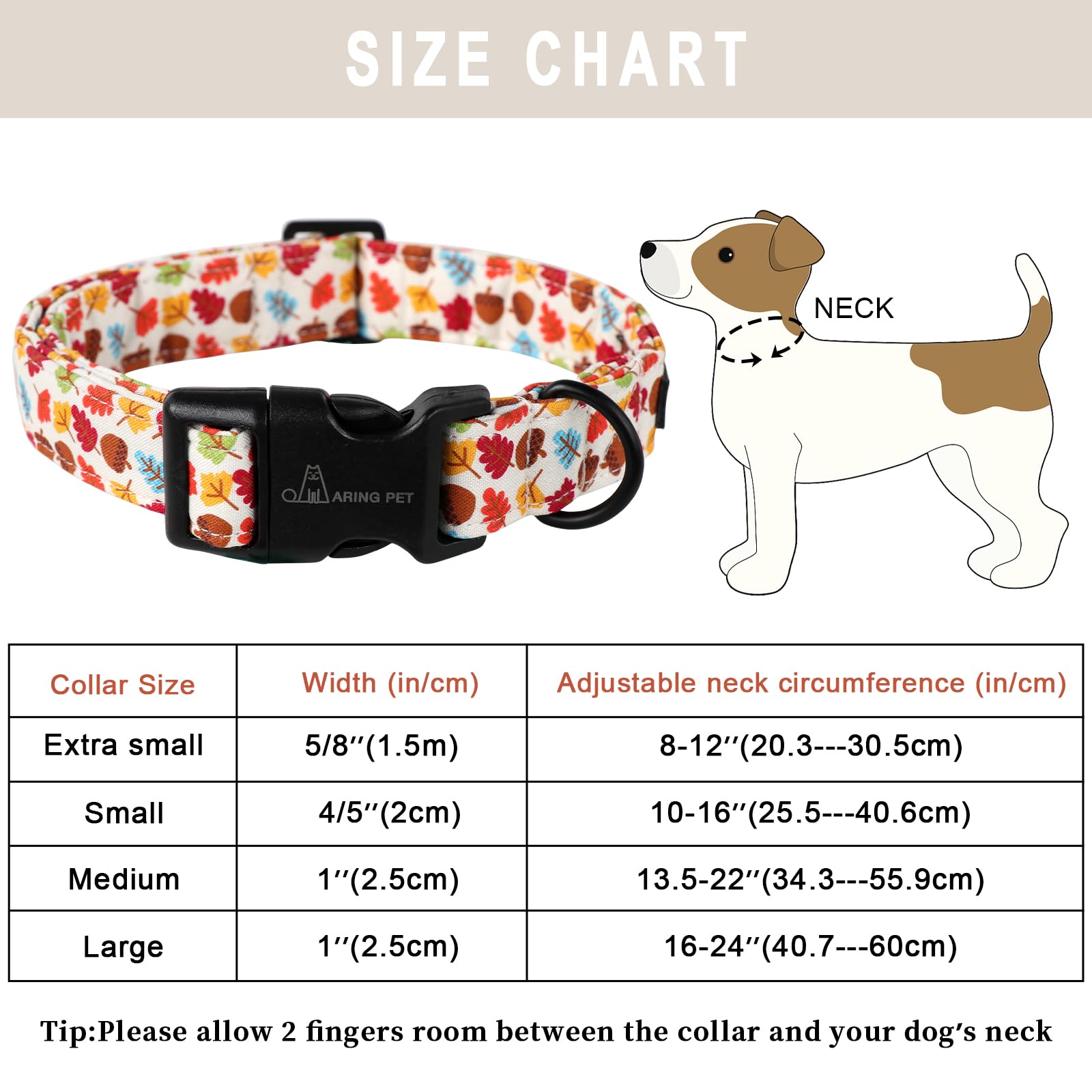 Fall Dog Collar-Cotton Maple Leaves Dog Collar for Small Dogs, Adjustable Lightweight Dog Collars with Quick Release Buckle for Small Medium Large Dogs