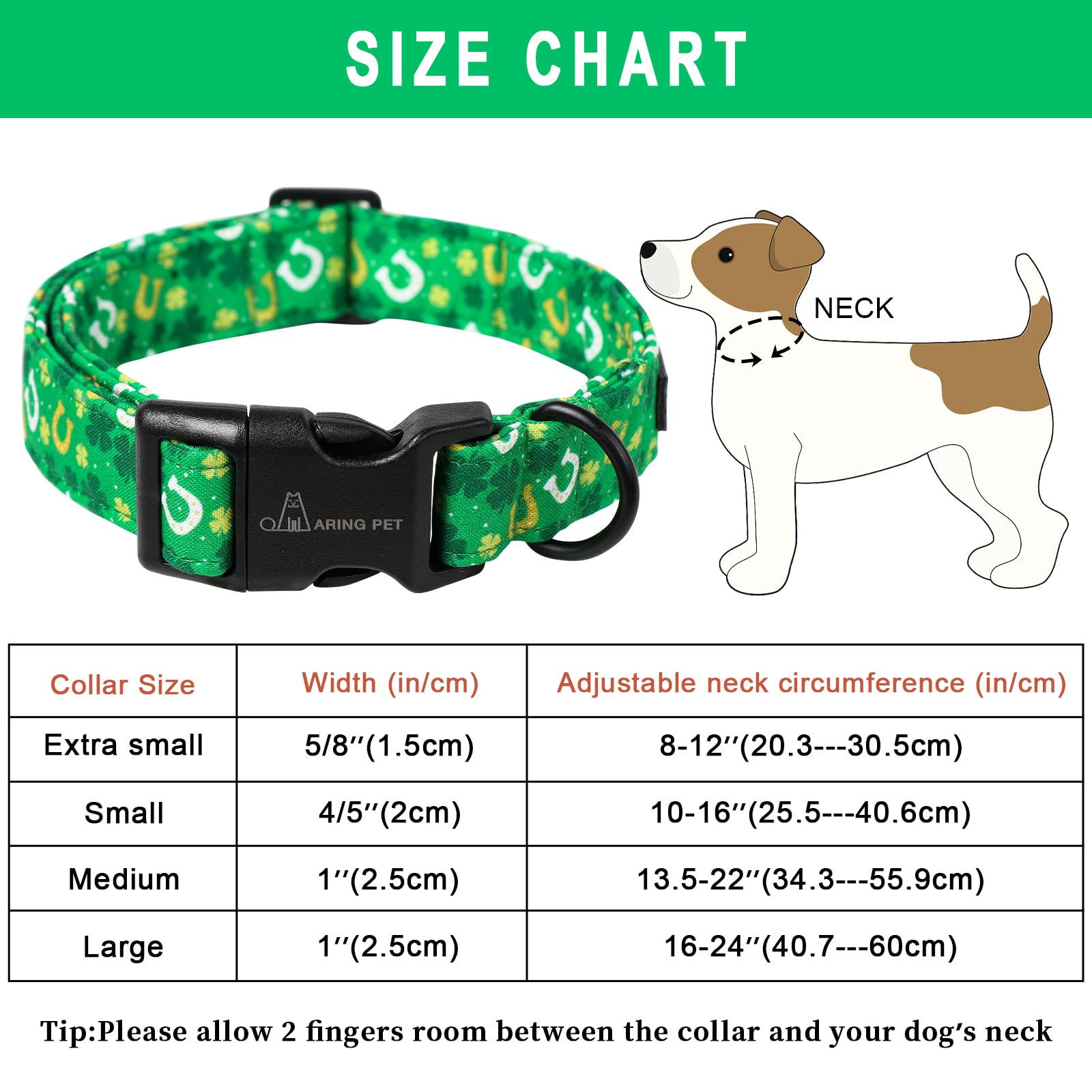 St Patrick's Day Dog Collar-Cotton Clovers Dog Collar, Adjustable Shamrock Pet Collar Trefoil Puppy Collars with Quick Release Buckle