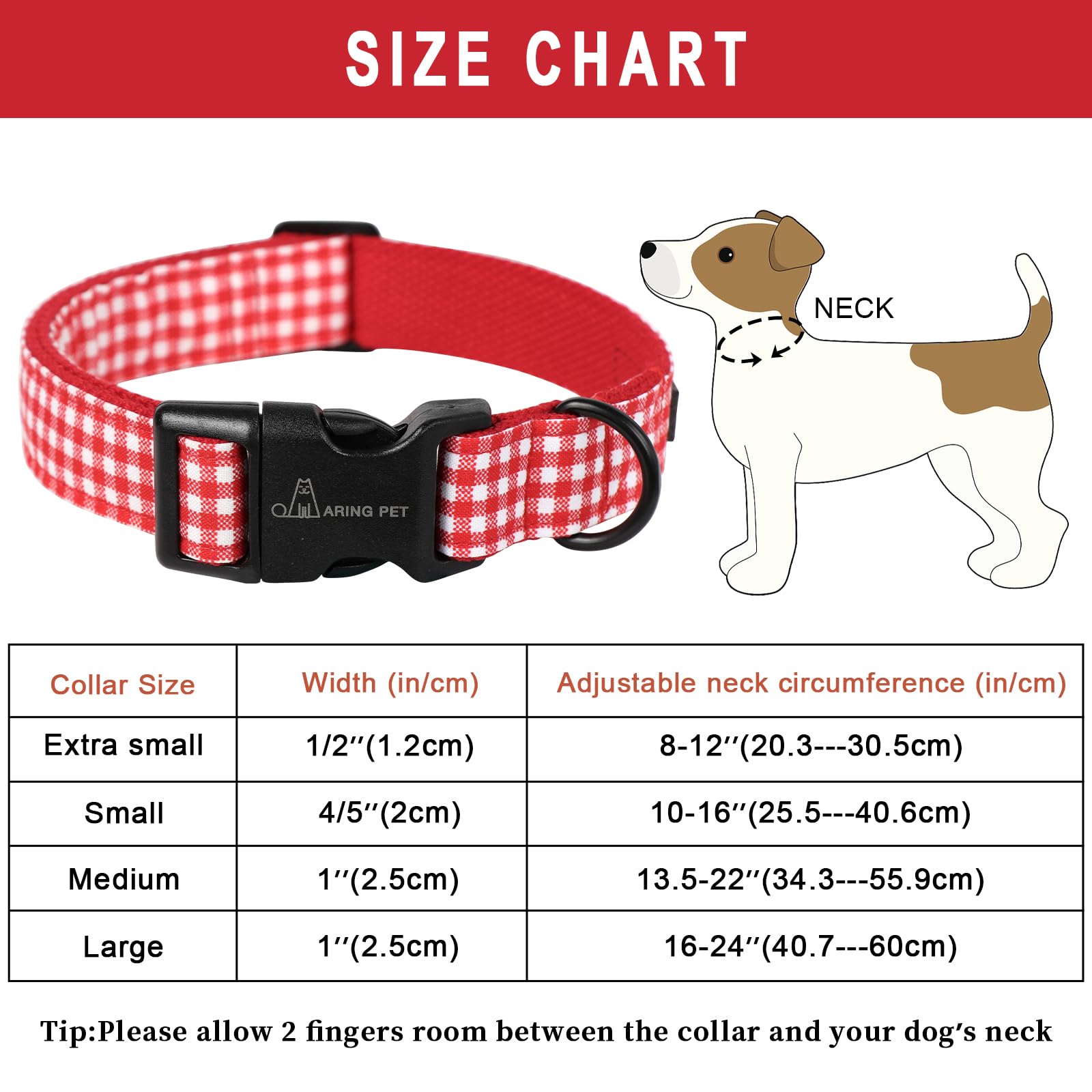 Valentine's Day Dog Collar-Cute Cotton Heart Dog Collars, Adjustable Valentine Plaid Pet Collars Girl Puppy Collar with Quick Release Buckle