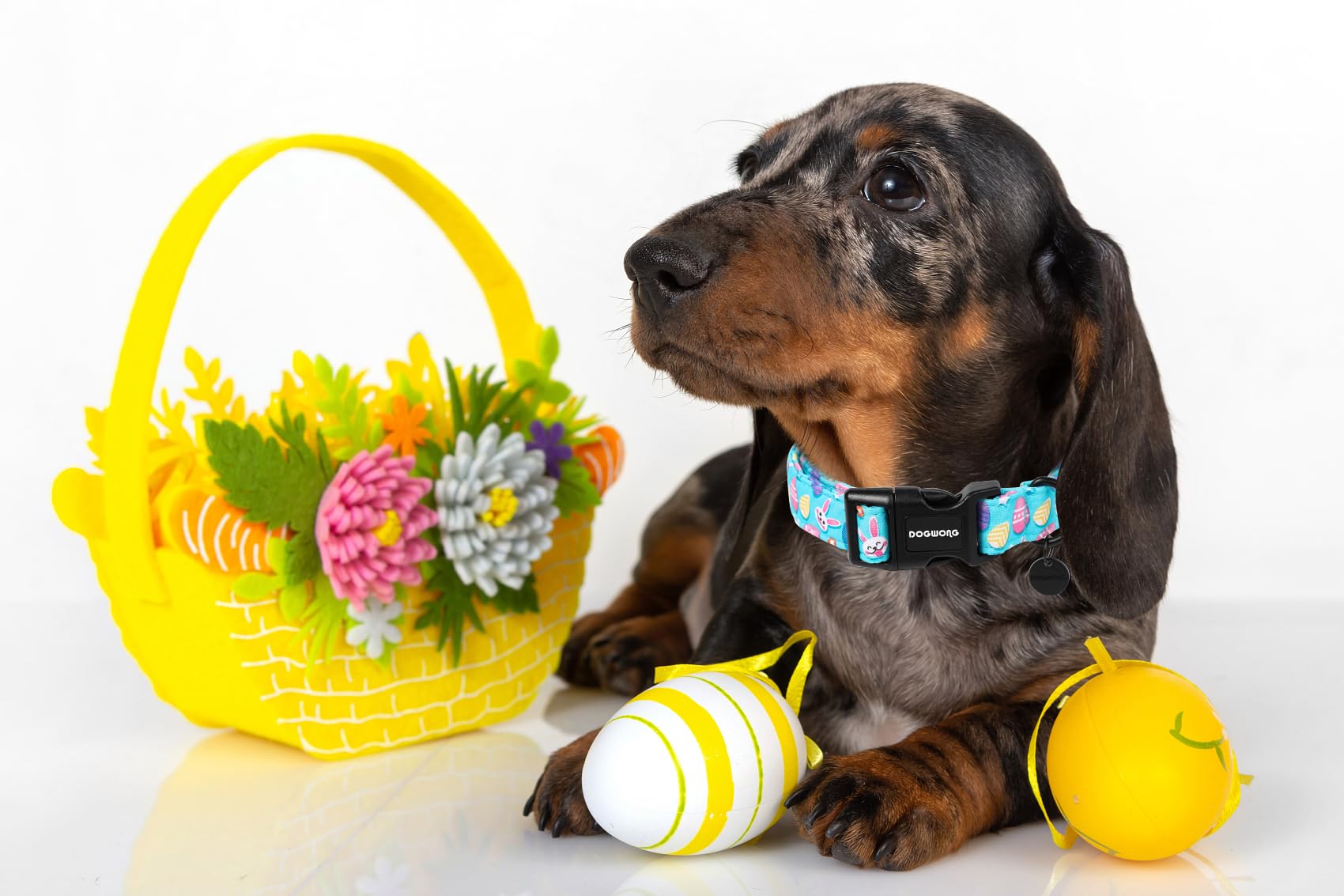 Easter Dog Collar, Colorful Egg Dog Collar Soft Durable Adjustable Costume Cute Easter Puppy Collar for Small Medium Large Dog