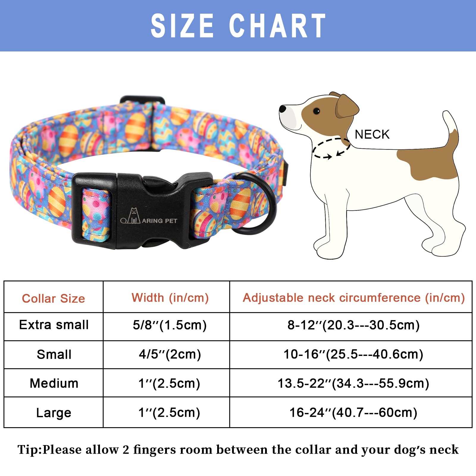 Easter Dog Collar-Cute Easter Eggs Dog Collar, Adjustable Cotton Purple Easter Pet Collar Puppy Collars with Quick Release Buckle