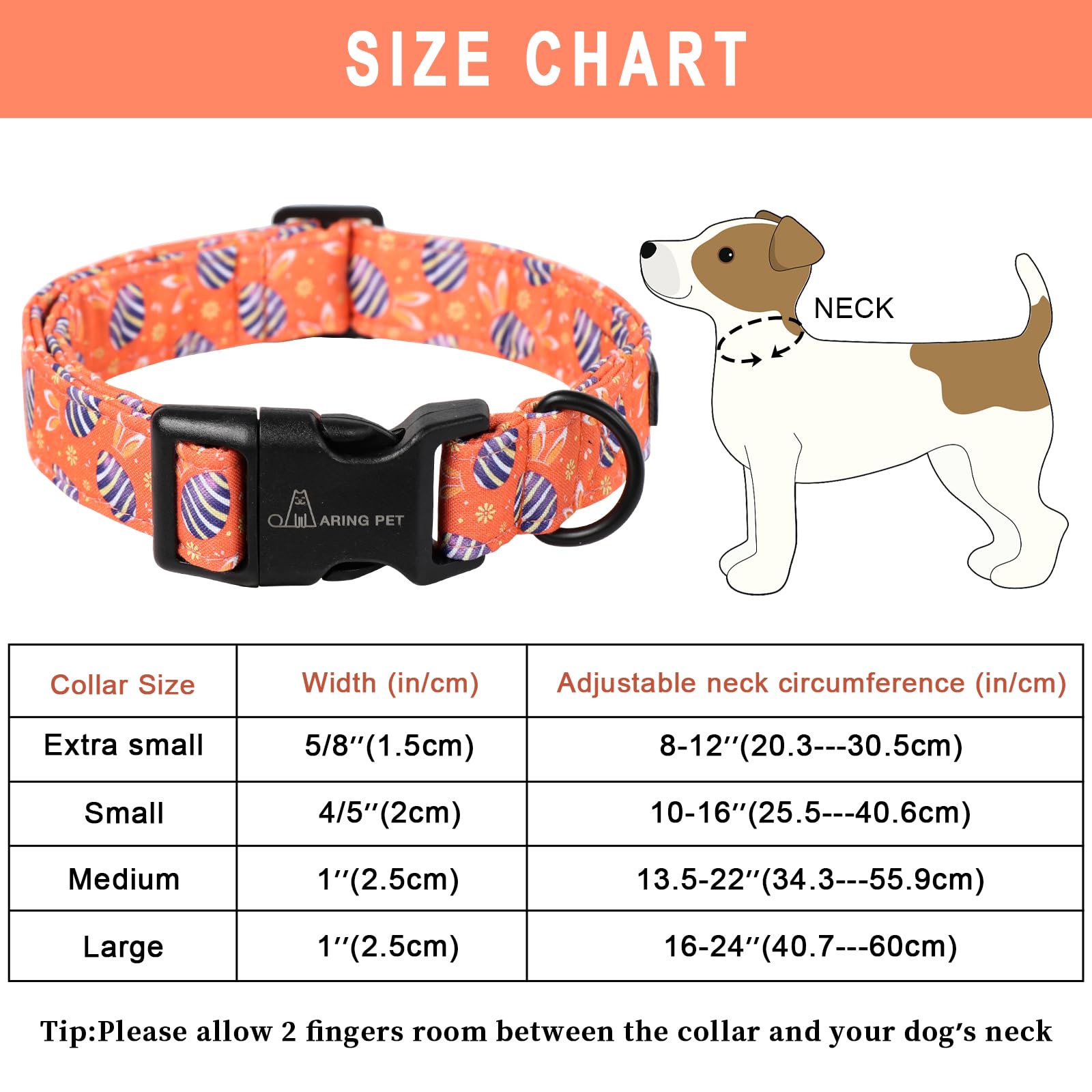 Easter Dog Collar-Cute Easter Eggs Dog Collar, Adjustable Cotton Easter Pet Collar Puppy Collars with Quick Release Buckle