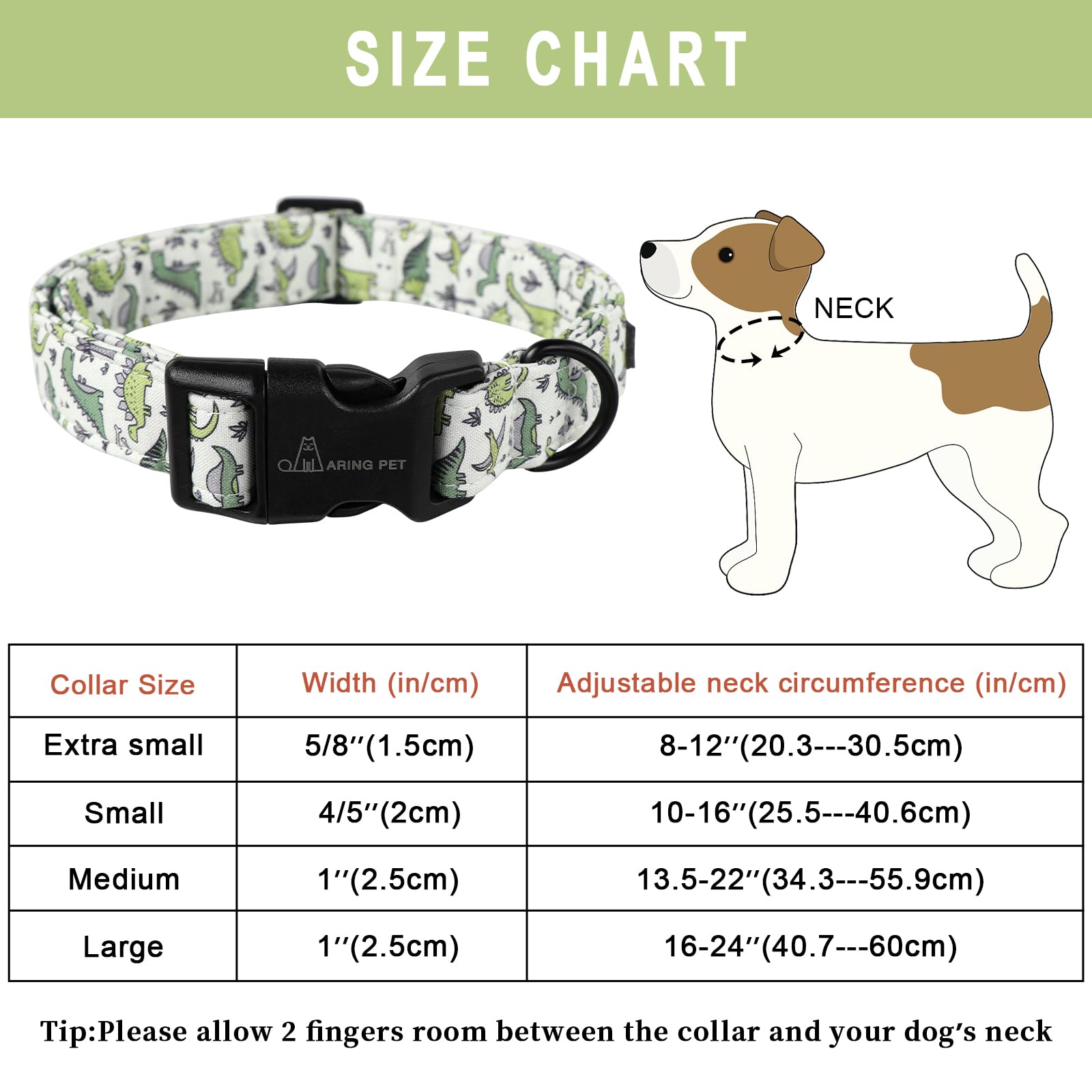 Dinosaur Dog Collar-Cute Dog Collar for Small Dogs, Adjustable Comfortable Cotton Boy Dog Collars for Small Medium Large Dogs