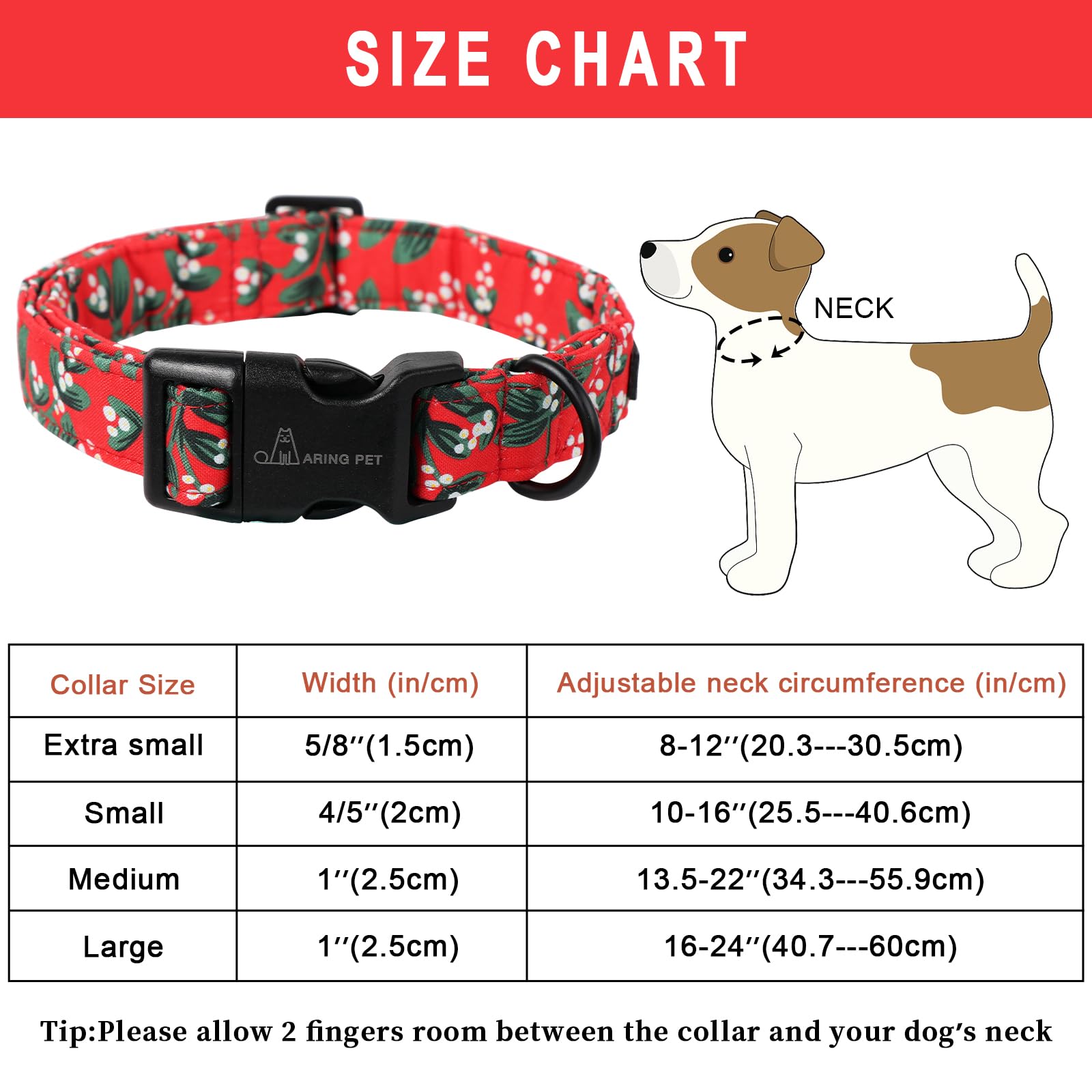 Christmas Dog Collar Cute Red Dog Collar, Adjustable Cotton Christmas Small Dog Collars Puppy Collar for Small Medium Large Dogs