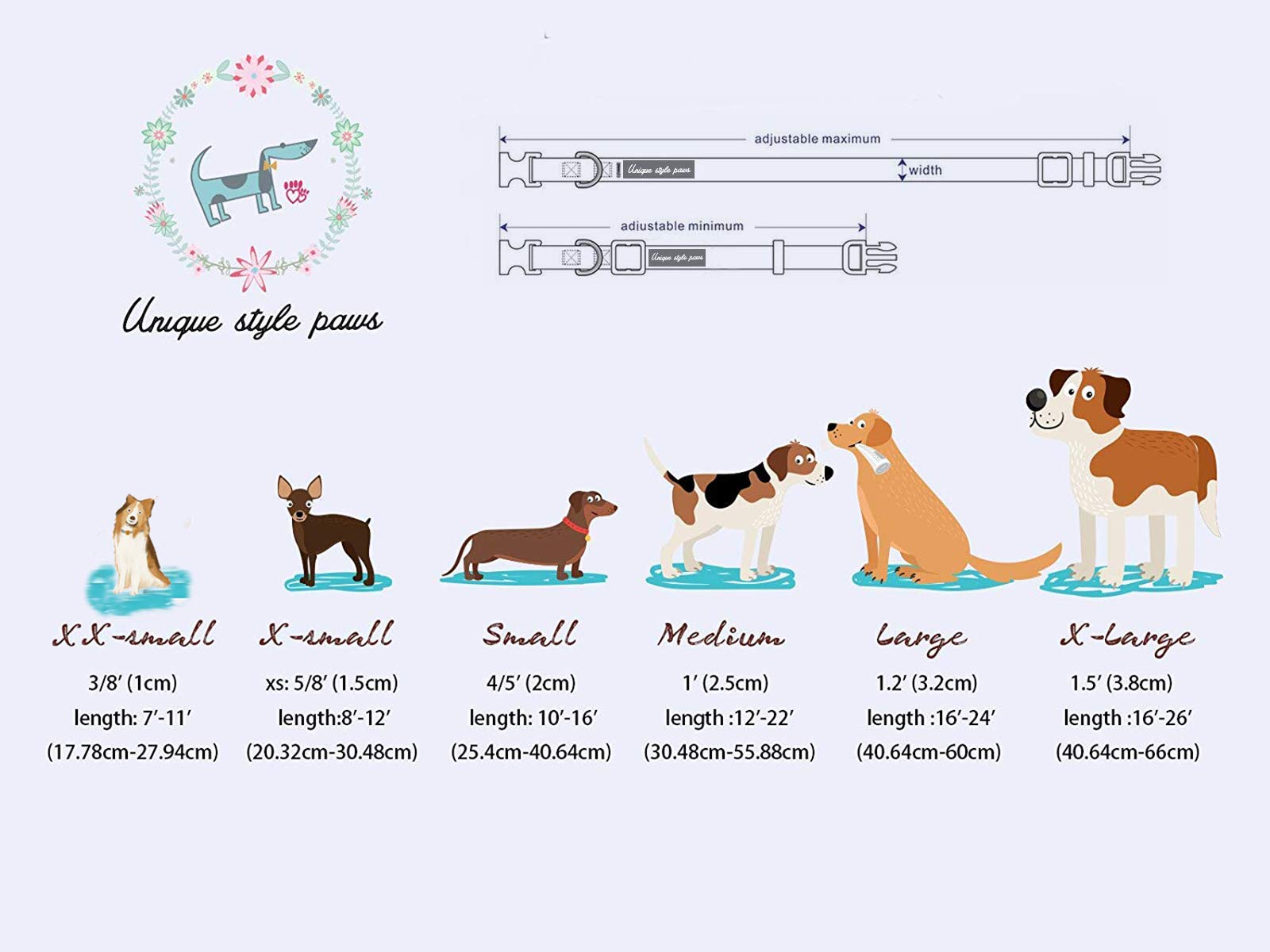 Dog Collar Metal Buckle Blue Stripe Collar Gift Durable Cute Collar for Small Medium Large Boys Girls Dogs