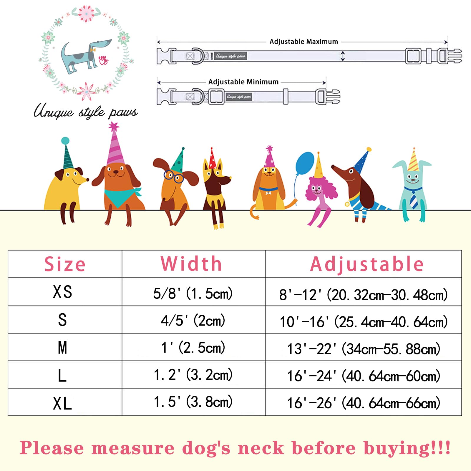 Dog Collar Metal Buckle Collar for Easter Gift Pink Ear Rabbit Carrot Durable Cotton Collar for Small Medium Large Boys Girls Dogs