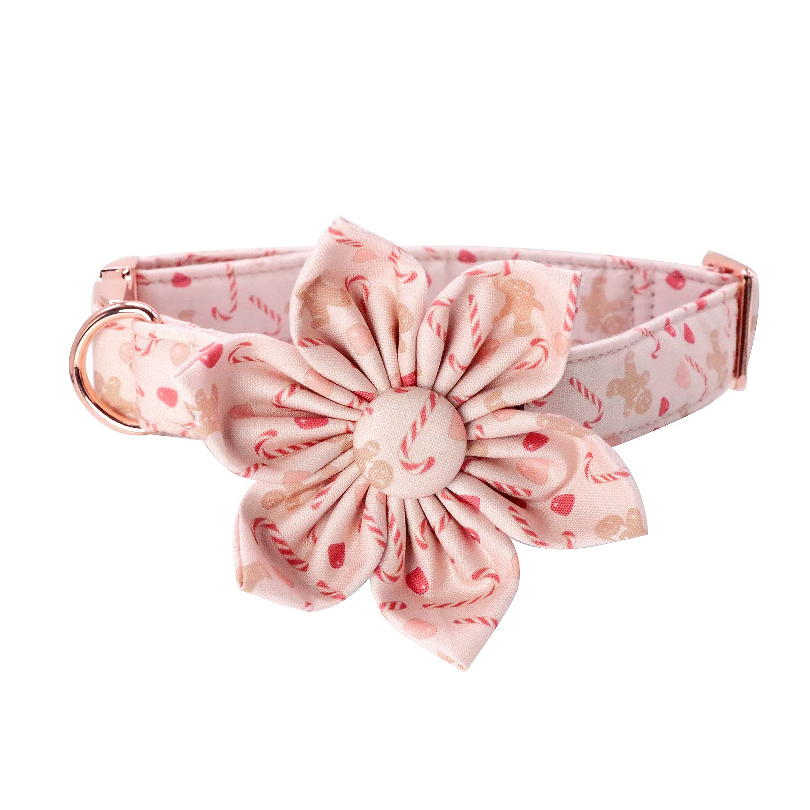 Christmas Dog Collar, Adjustable Dog Collar Flower Pattern Durable Pet Collar With Flower