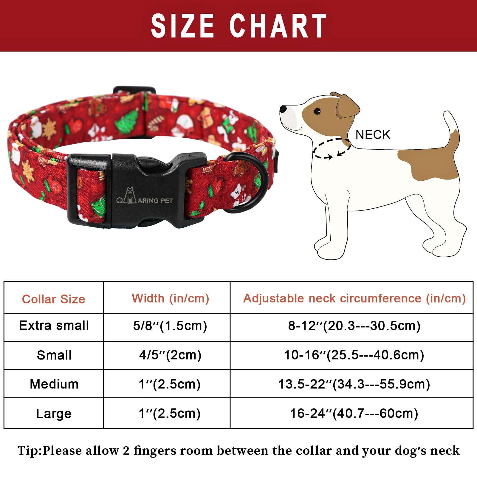 Christmas Dog Collar Cute Small Dog Collars, Adjustable Cotton Red Christmas Dog Collars Puppy Collar for Small Medium Large Boy and Girl Dogs