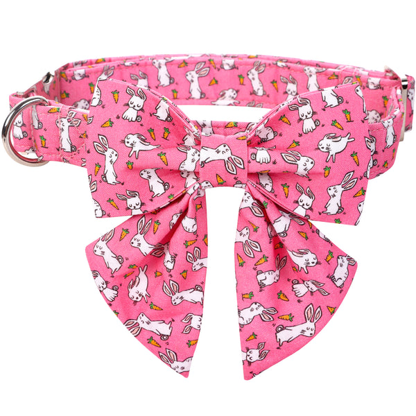 Easter Day Dog Collar with Sailor Bow for Girl